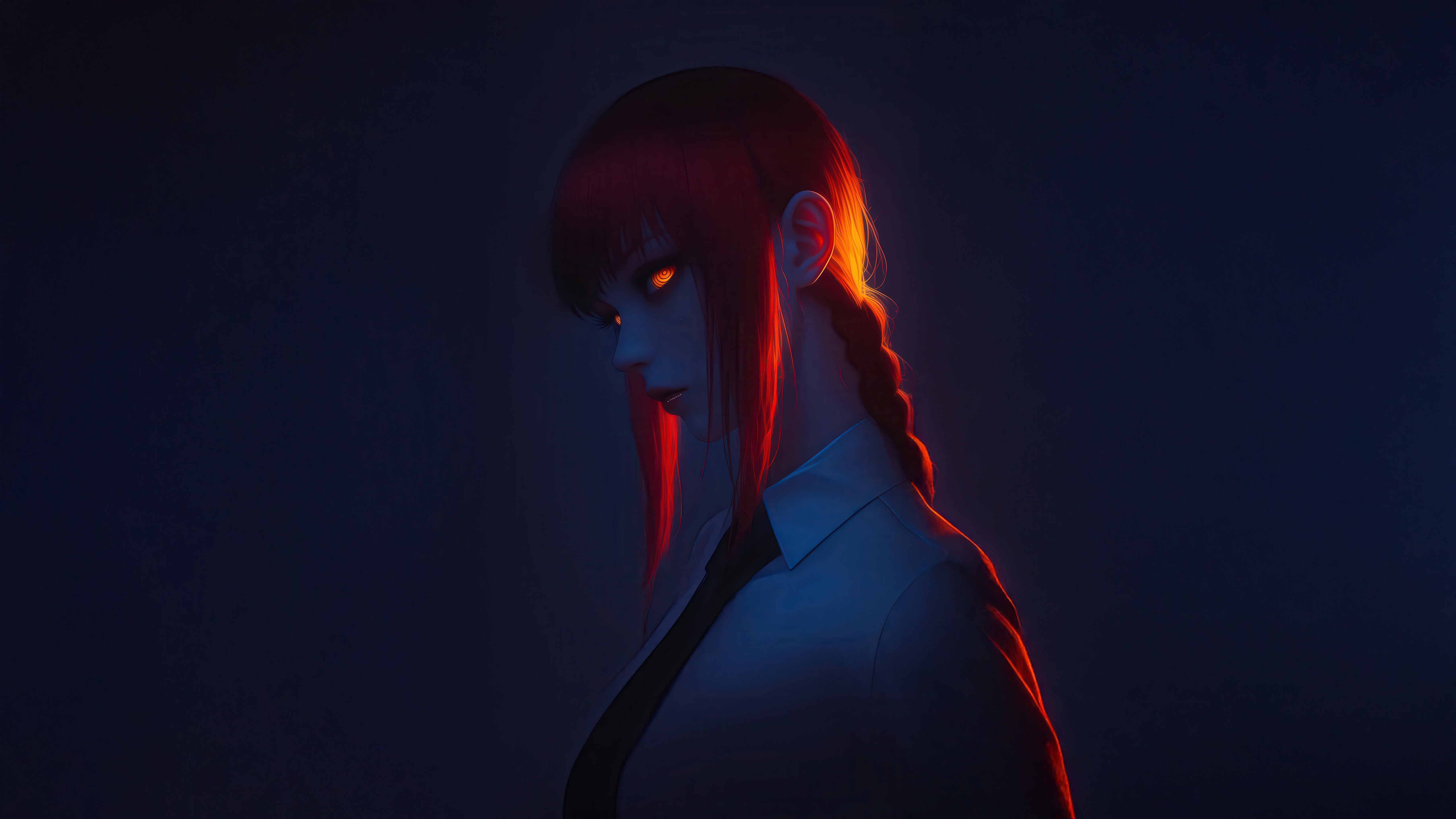 Makima from Chainsaw Man with glowing eyes HD Wallpaper