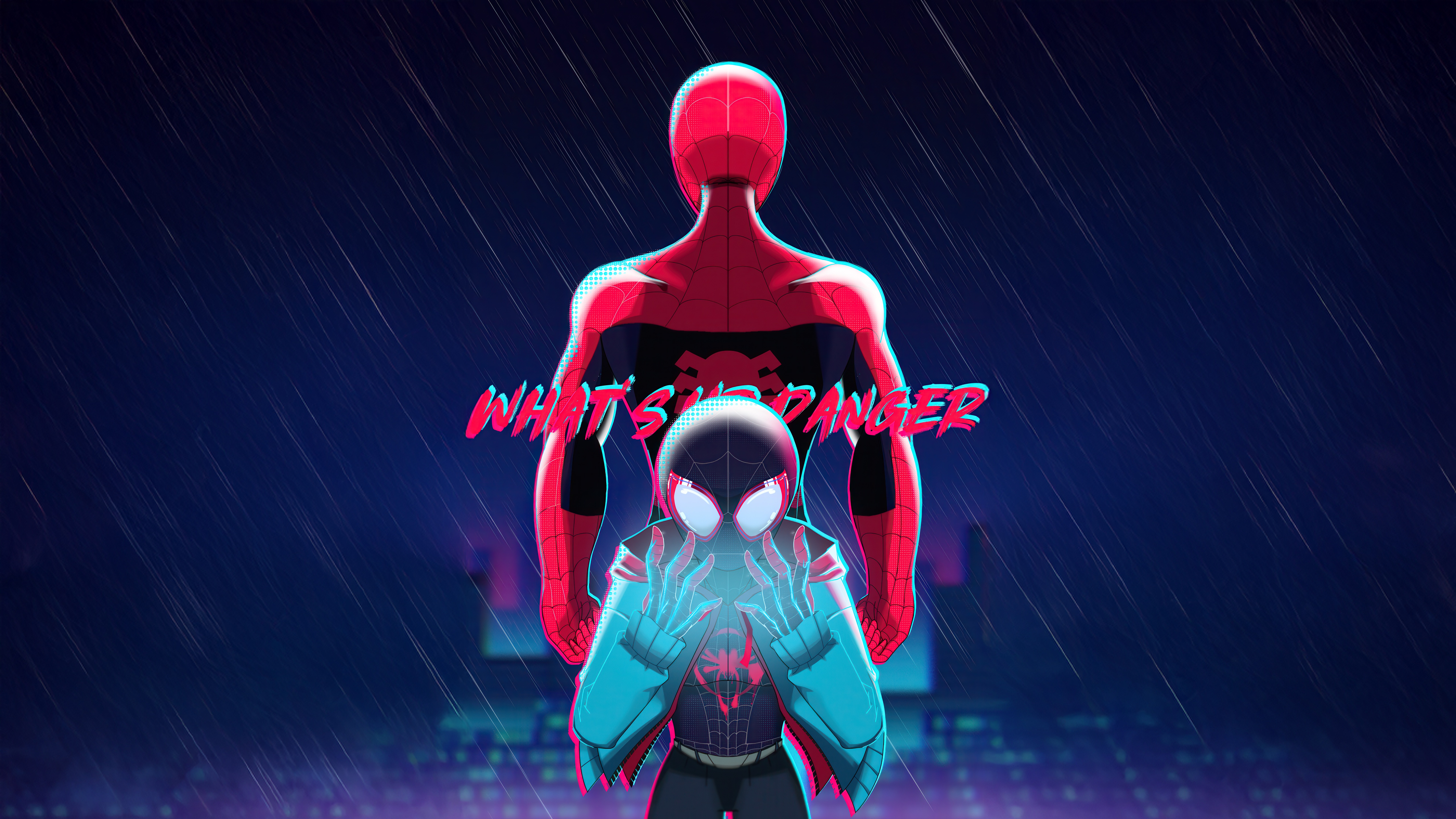 Miles Morales and Spider-Man What's Up Danger HD Wallpaper
