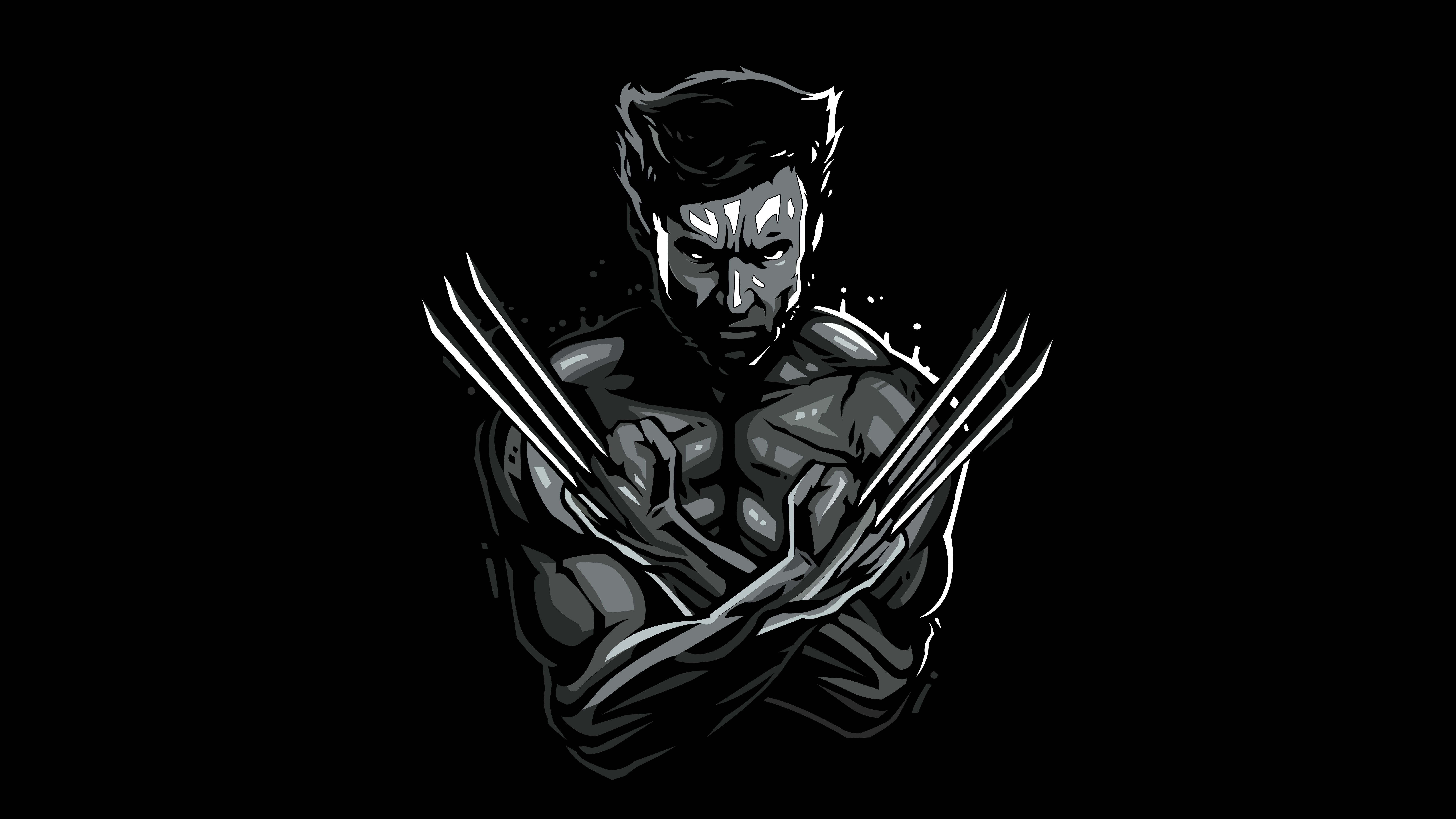 Wolverine with Claws Vector Art HD Wallpaper