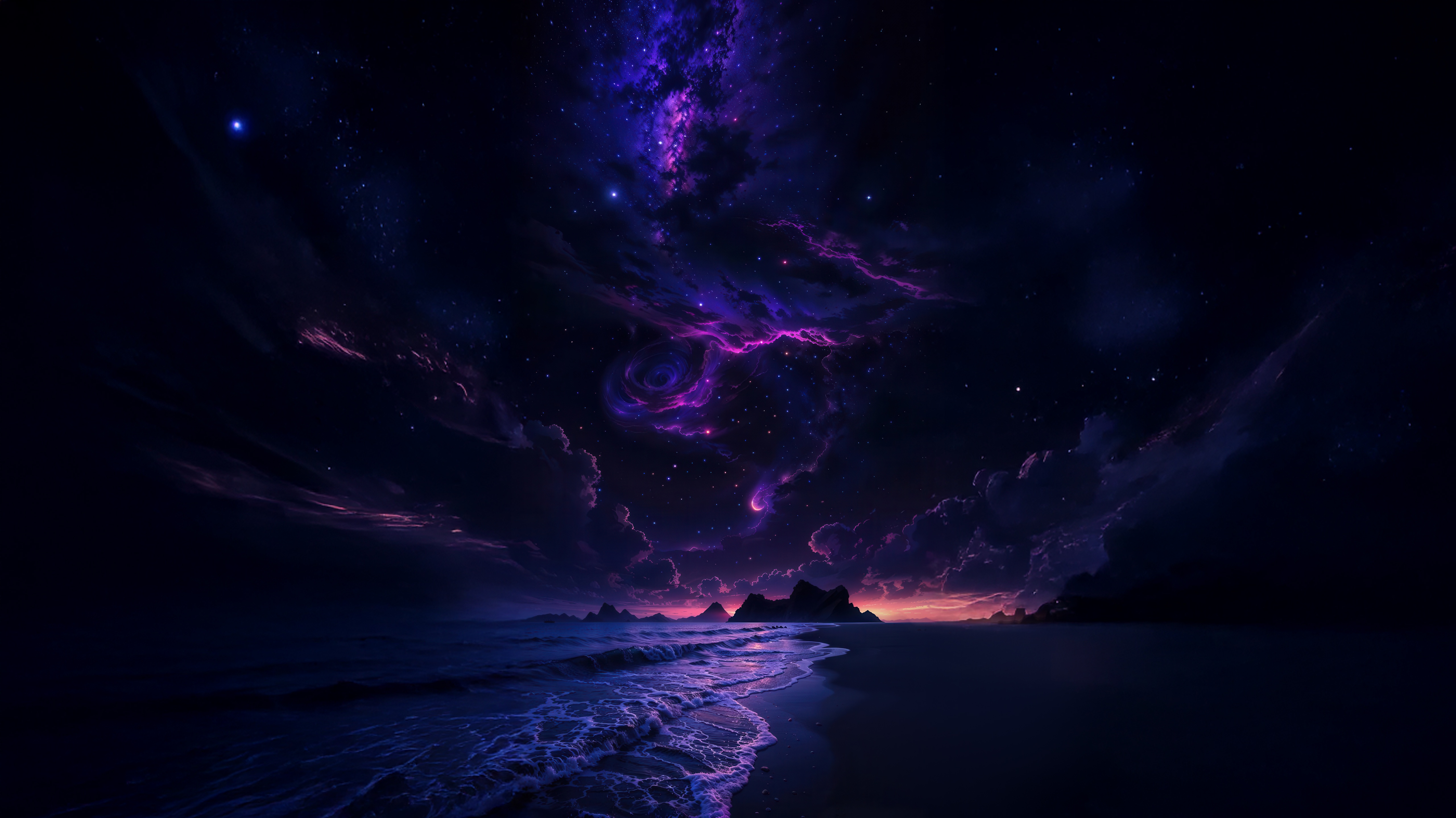 Stellar Horizon Over a Beach HD Wallpaper