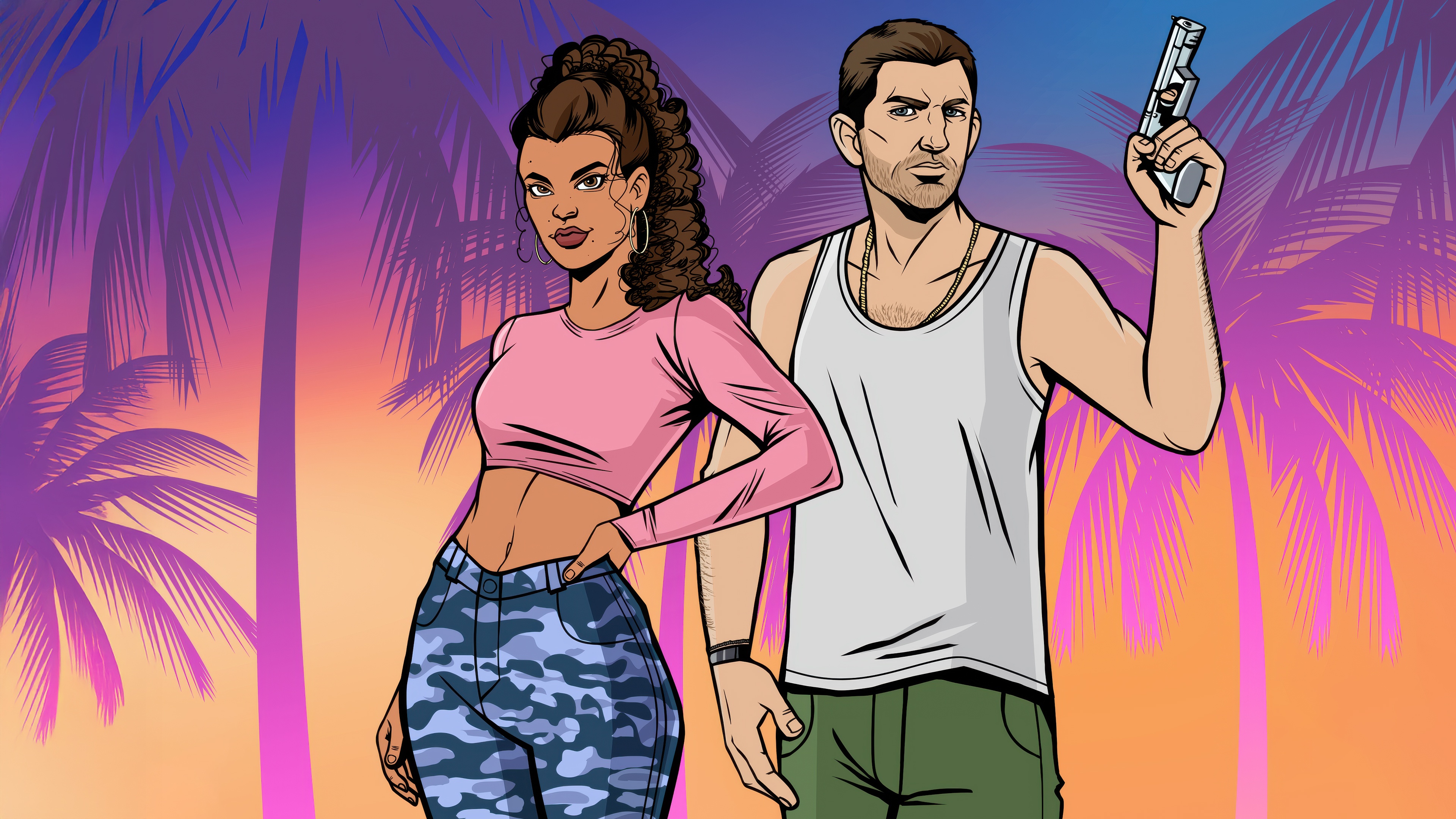 Lucia and Jason from GTA 6 HD Wallpaper