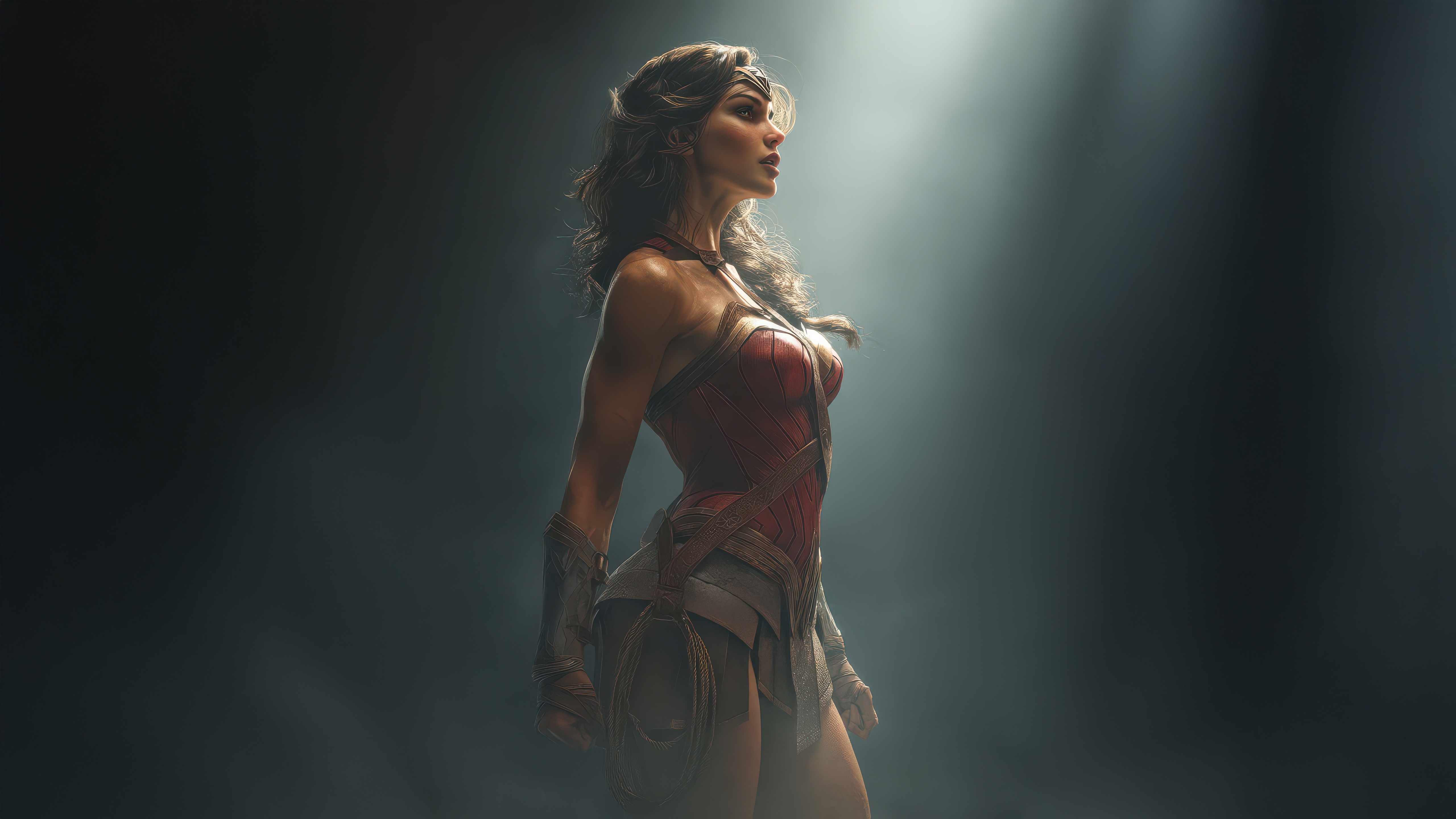 Wonder Woman in a spotlight HD Wallpaper