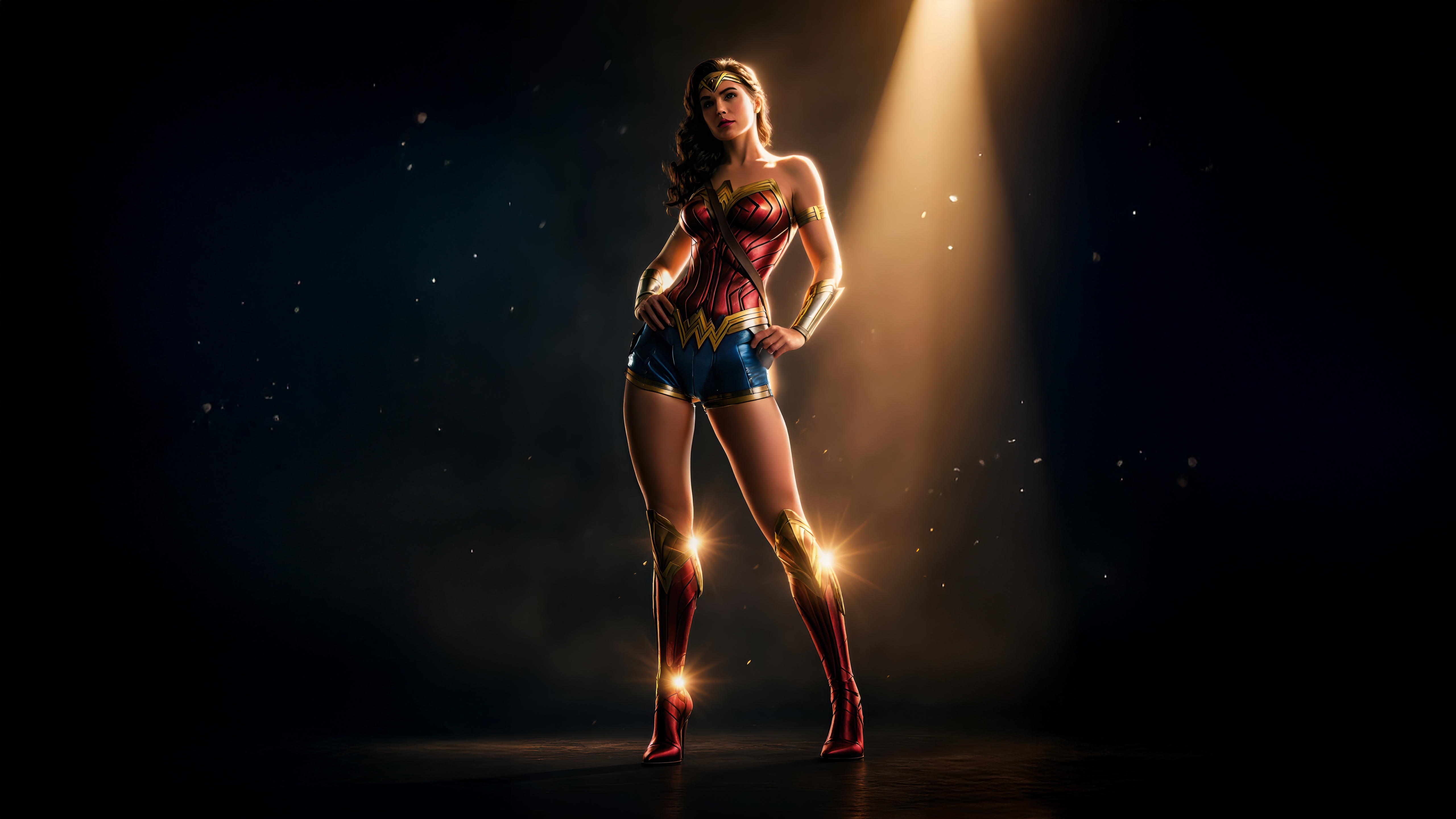 Wonder Woman in a spotlight HD Wallpaper