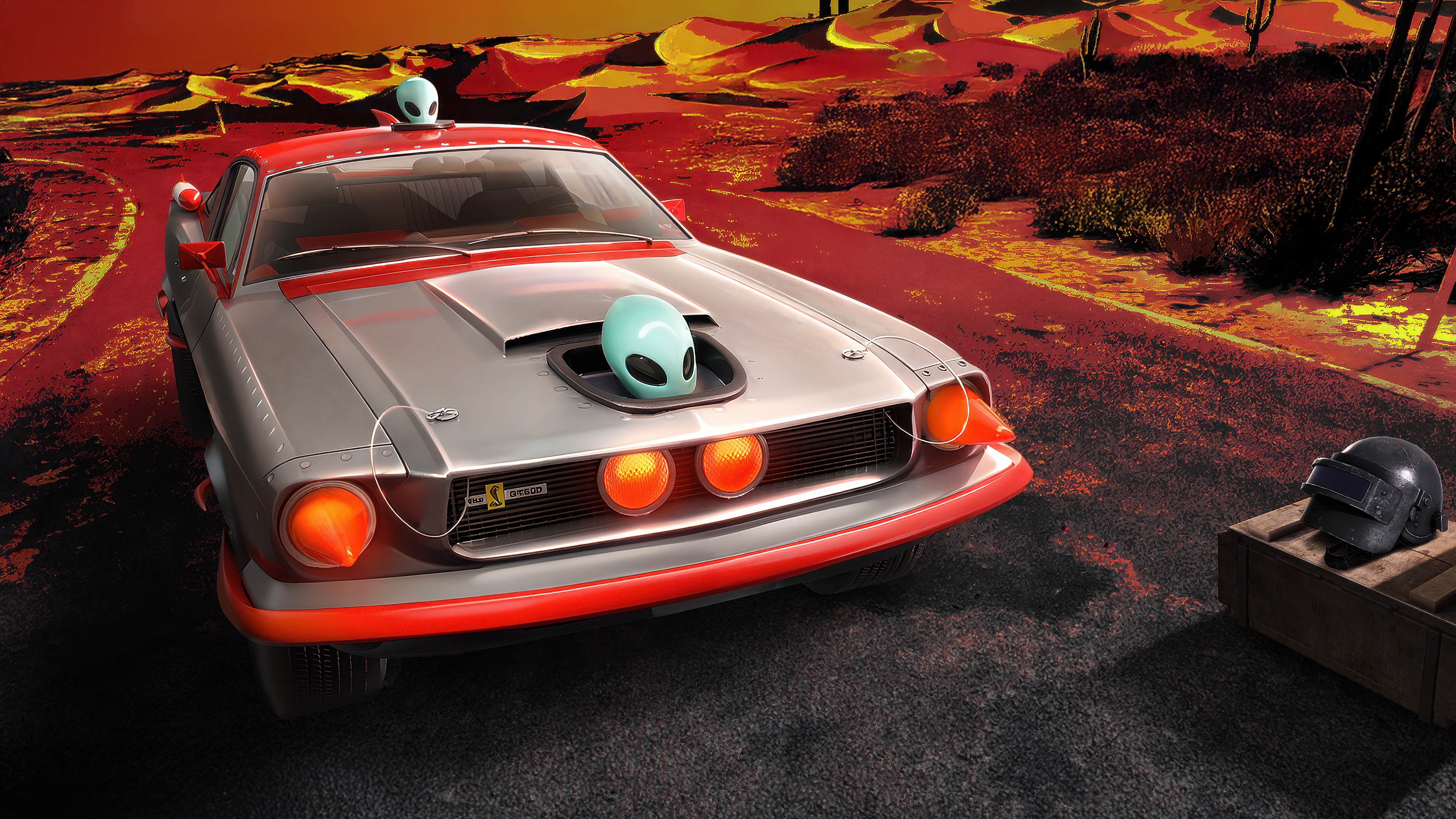 Pubg Shelby Gt500 Retro Invader HD Wallpaper