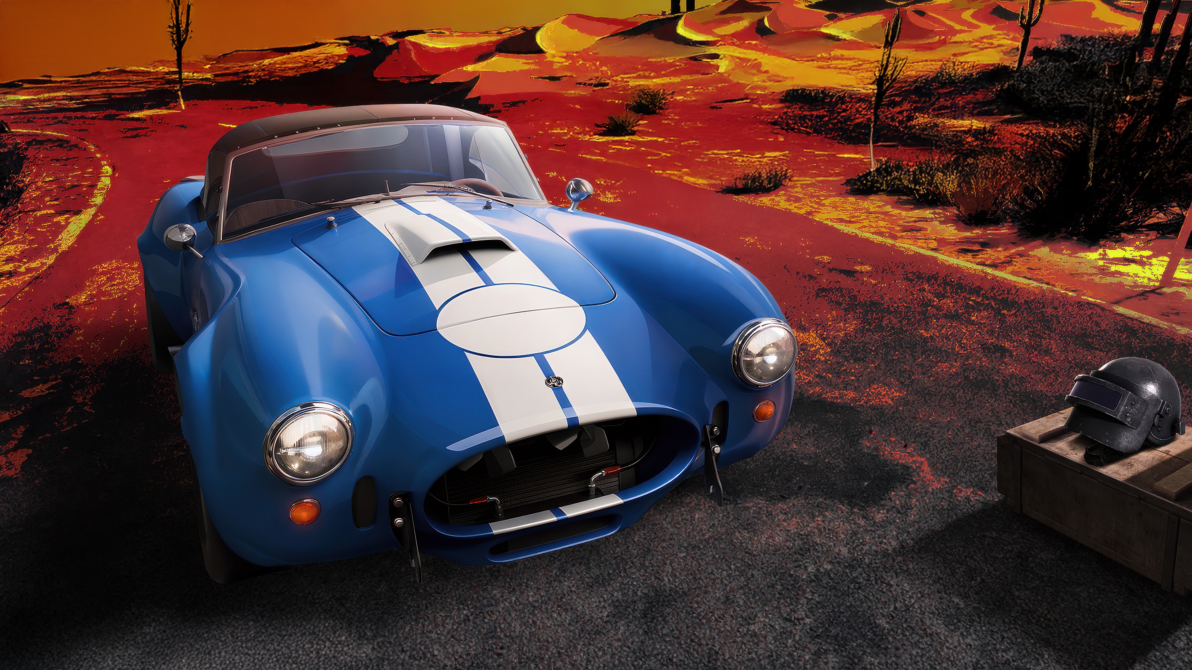 Pubg Shelby 427 Cobra in Desert Landscape HD Wallpaper