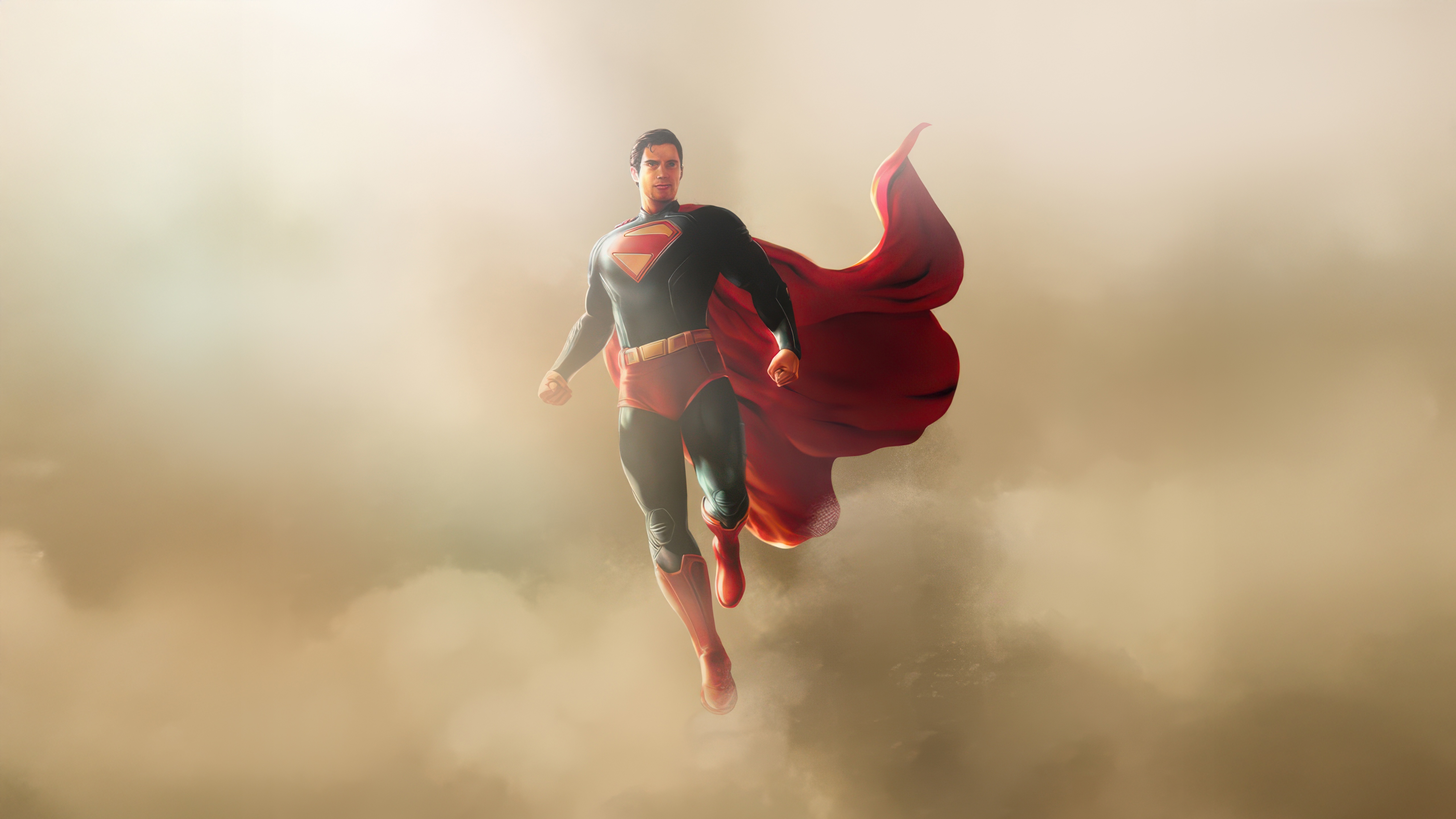 Superman Flying Through Clouds HD Wallpaper