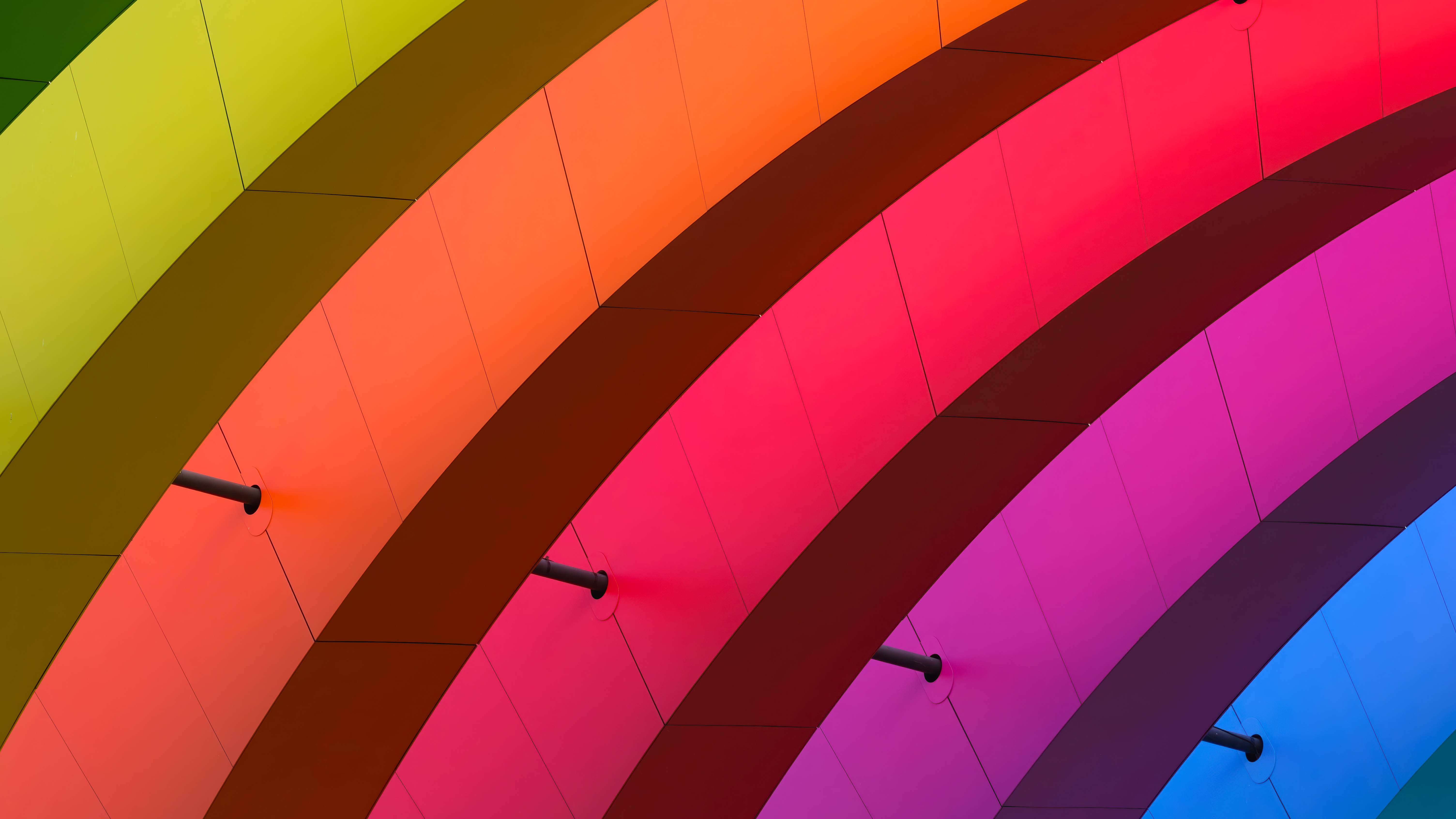 Colorful arched structure with lighting HD Wallpaper