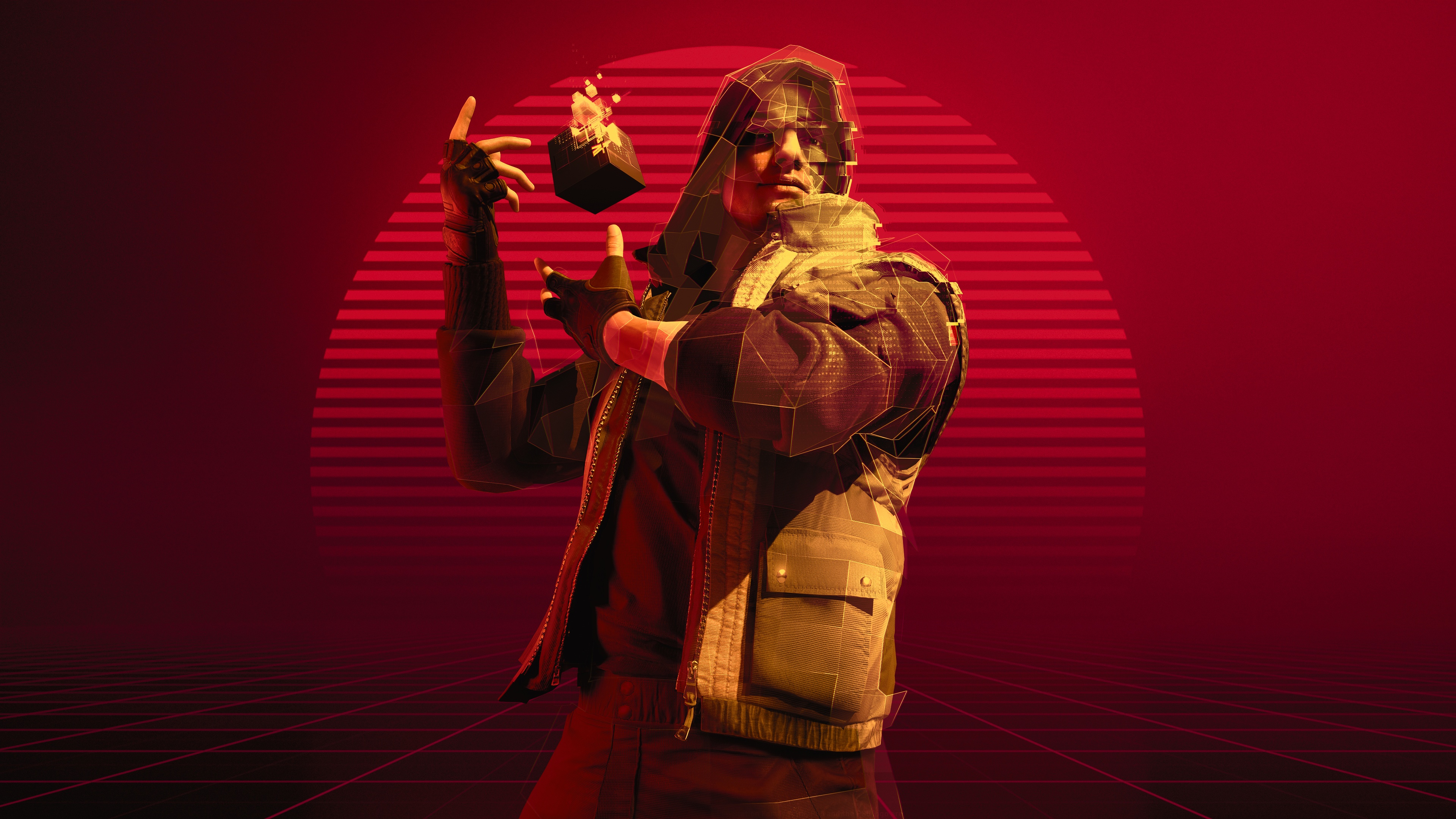 The Finals Character with Geometric Overlay HD Wallpaper
