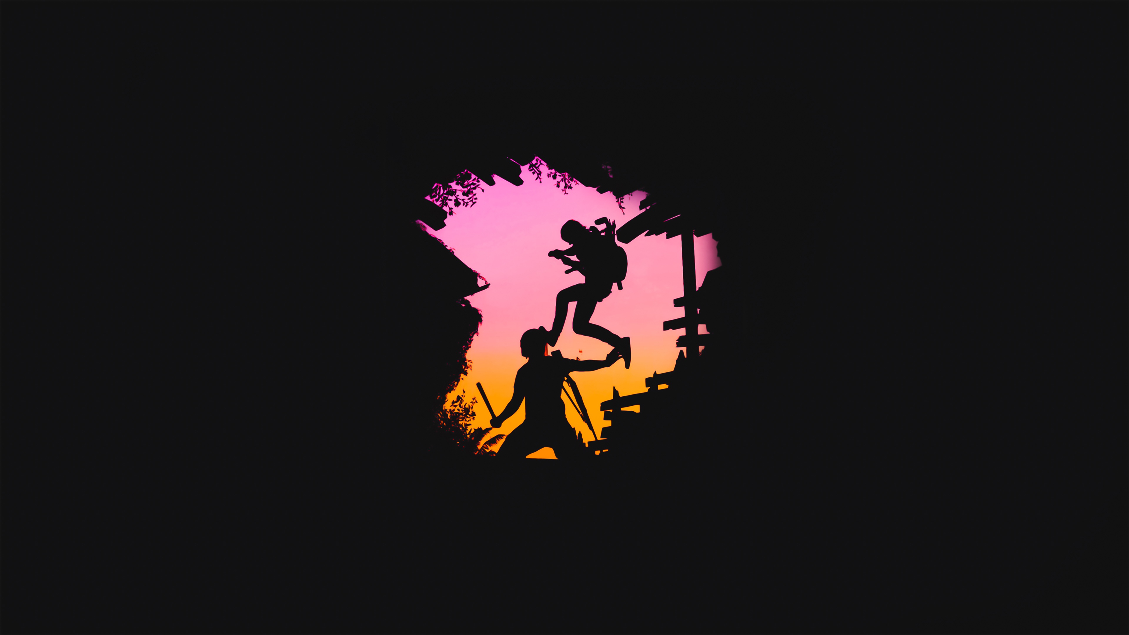The Last of Us Part II minimal silhouette art HD Wallpaper