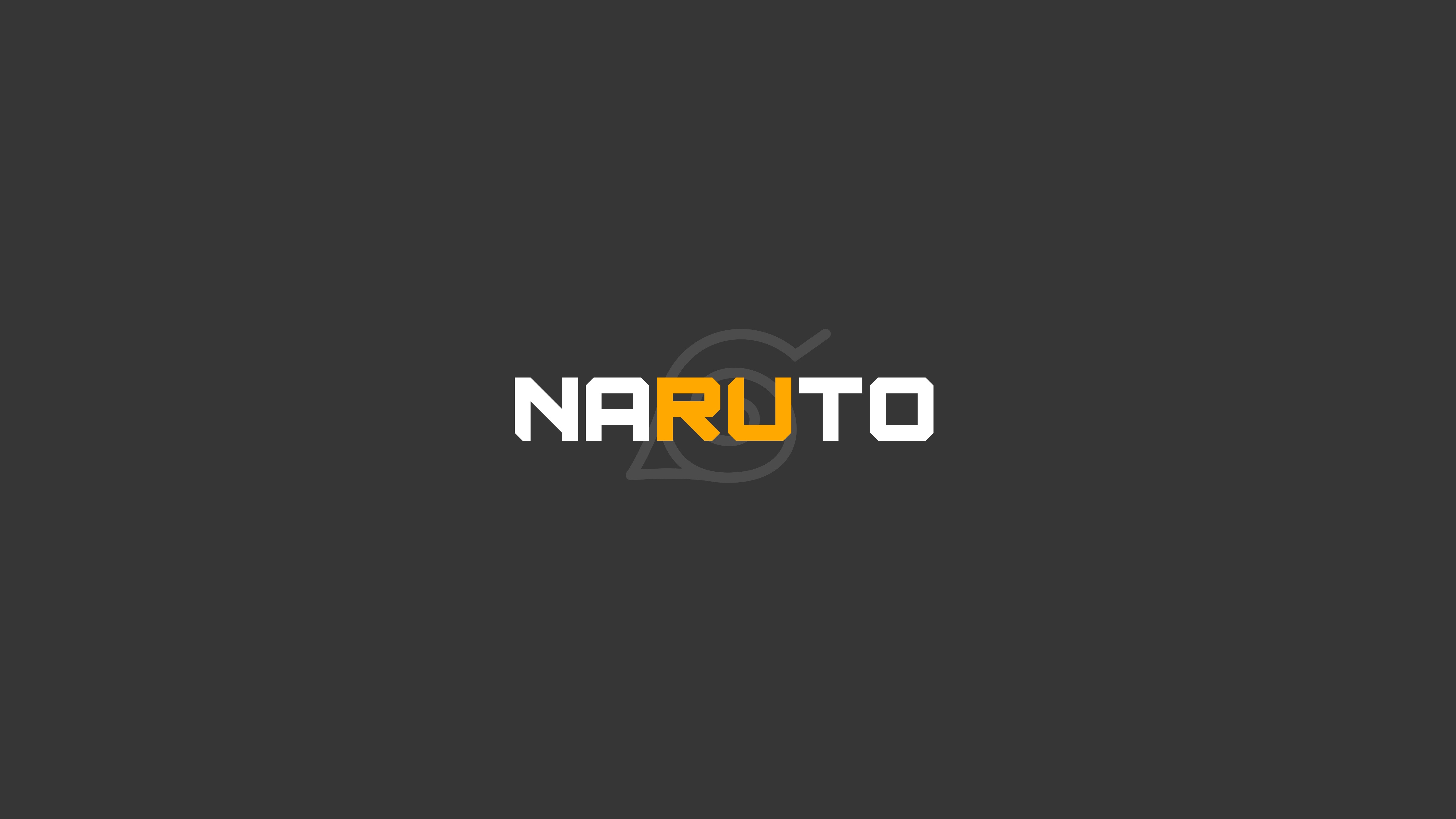 Naruto Logo with Leaf Symbol HD Wallpaper