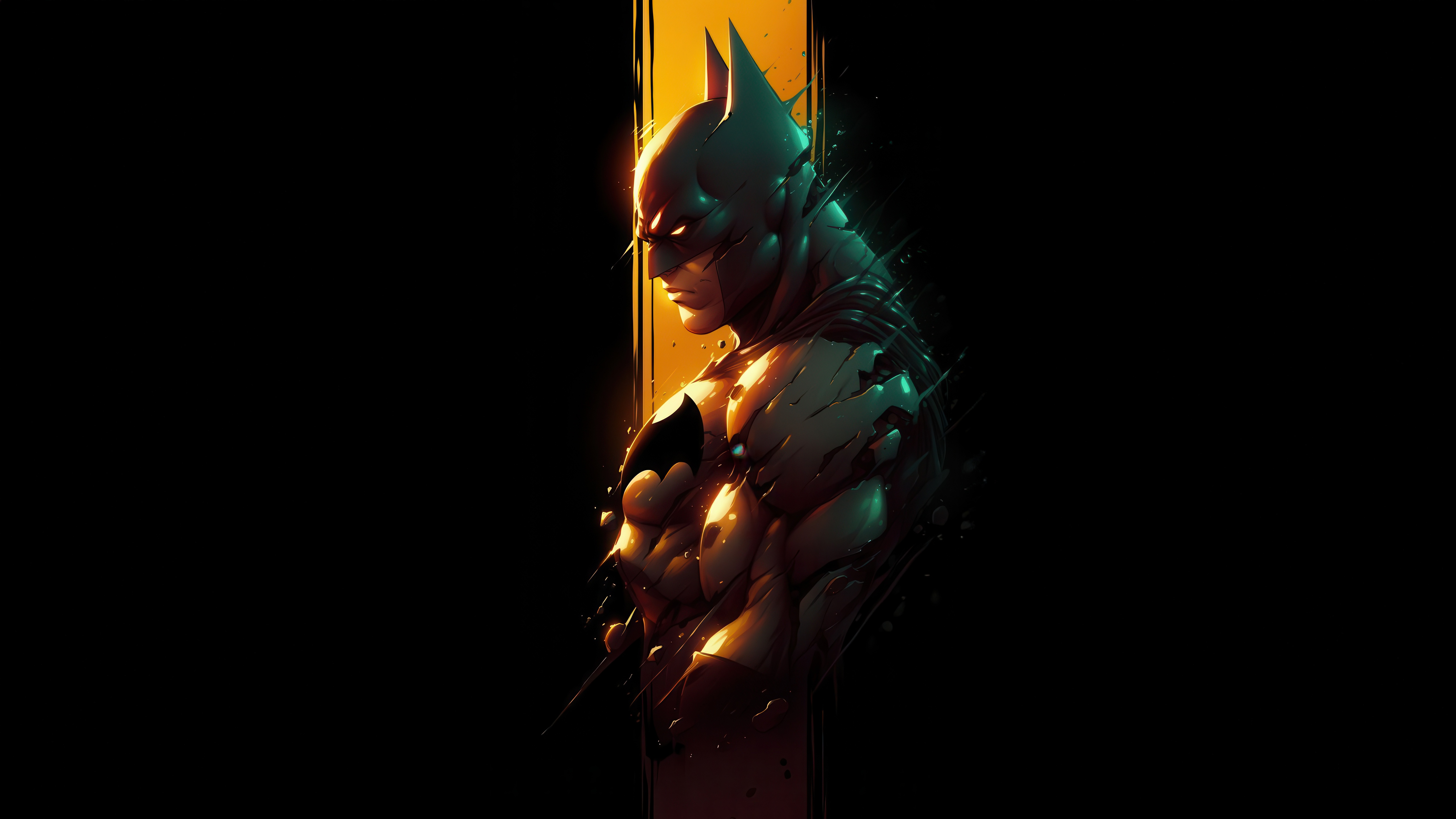 Batman in a dark, stylized portrait HD Wallpaper