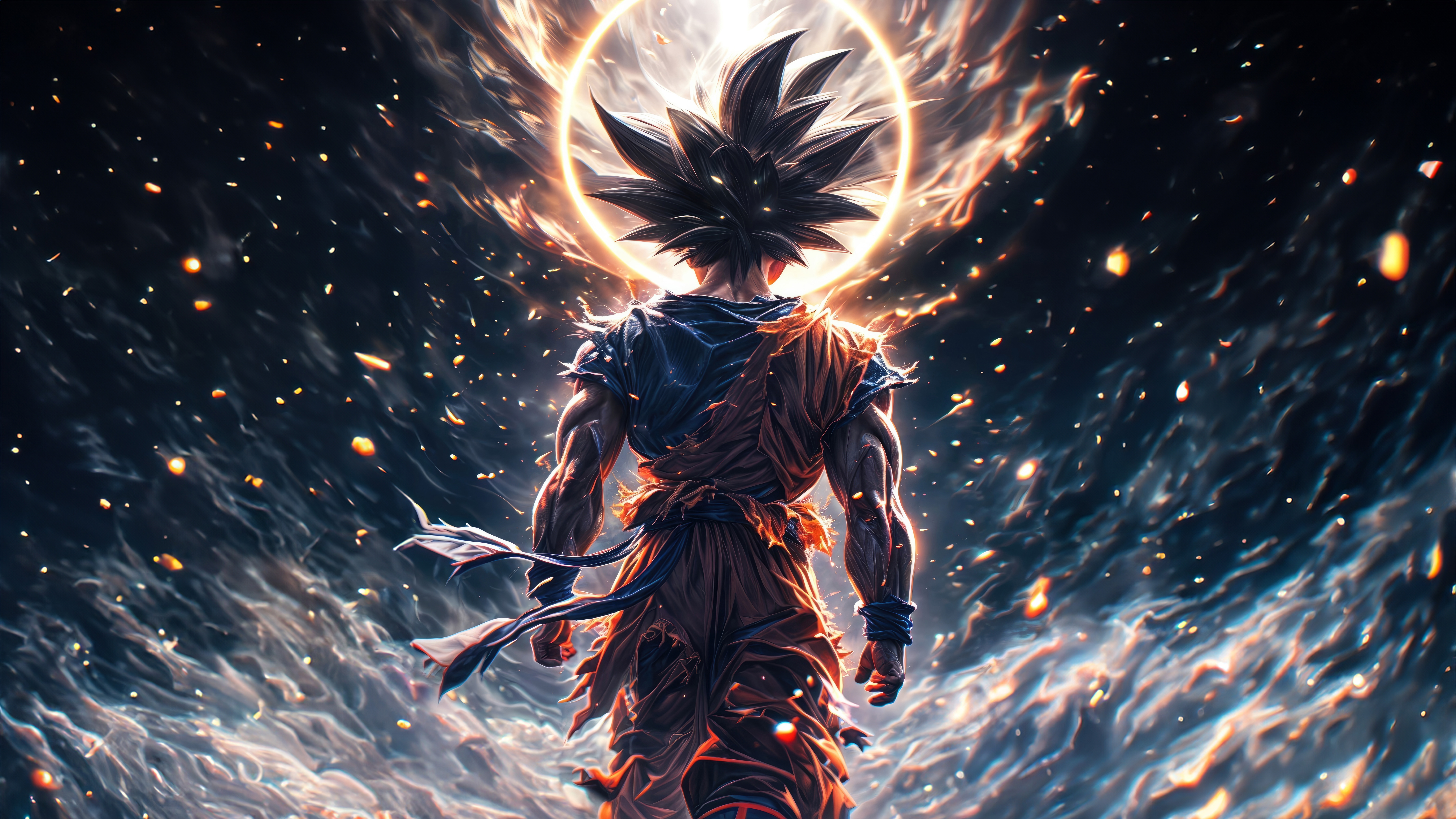 Goku in Super Saiyan form with a halo HD Wallpaper