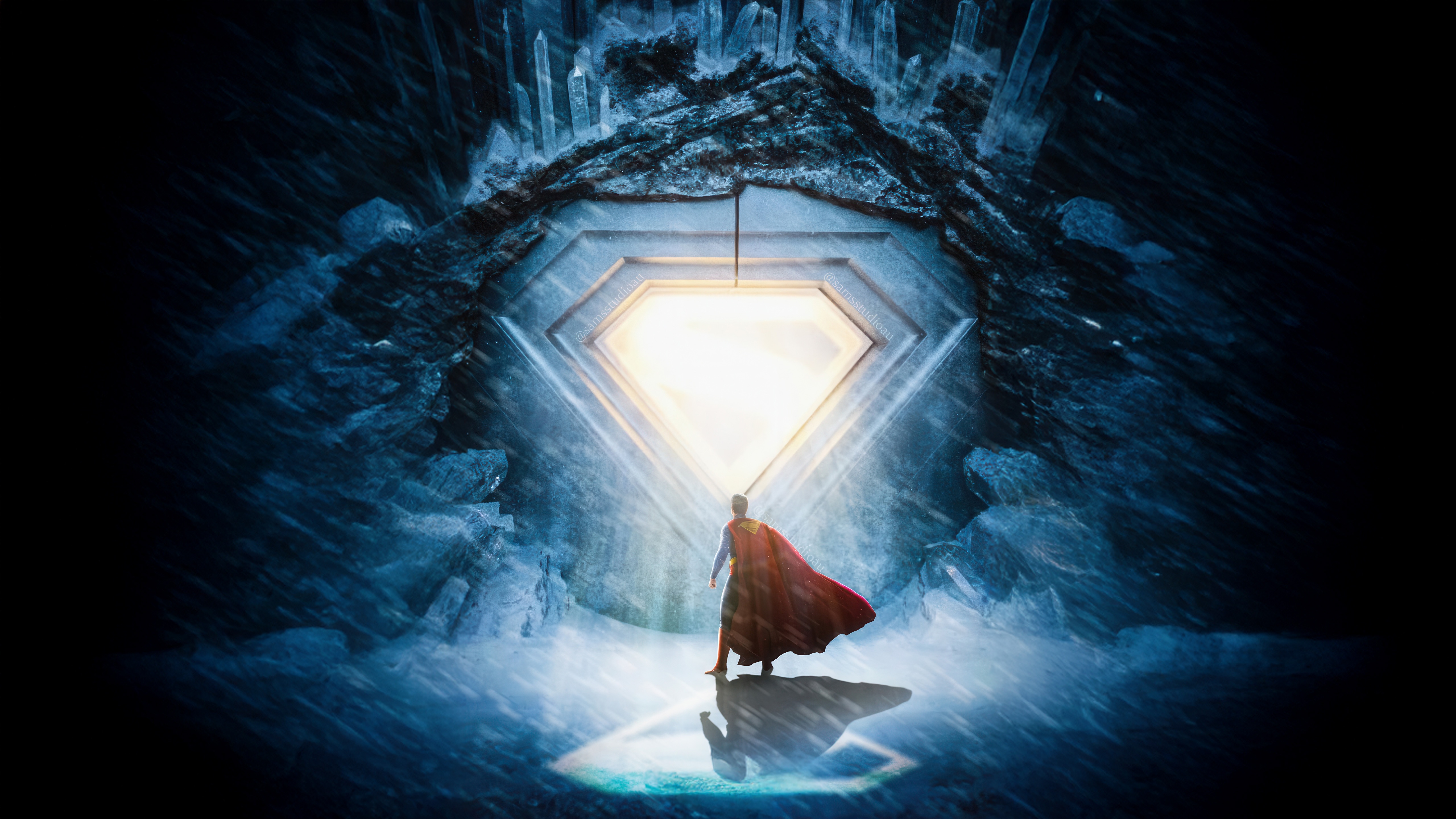 Superman in the Fortress of Solitude HD Wallpaper