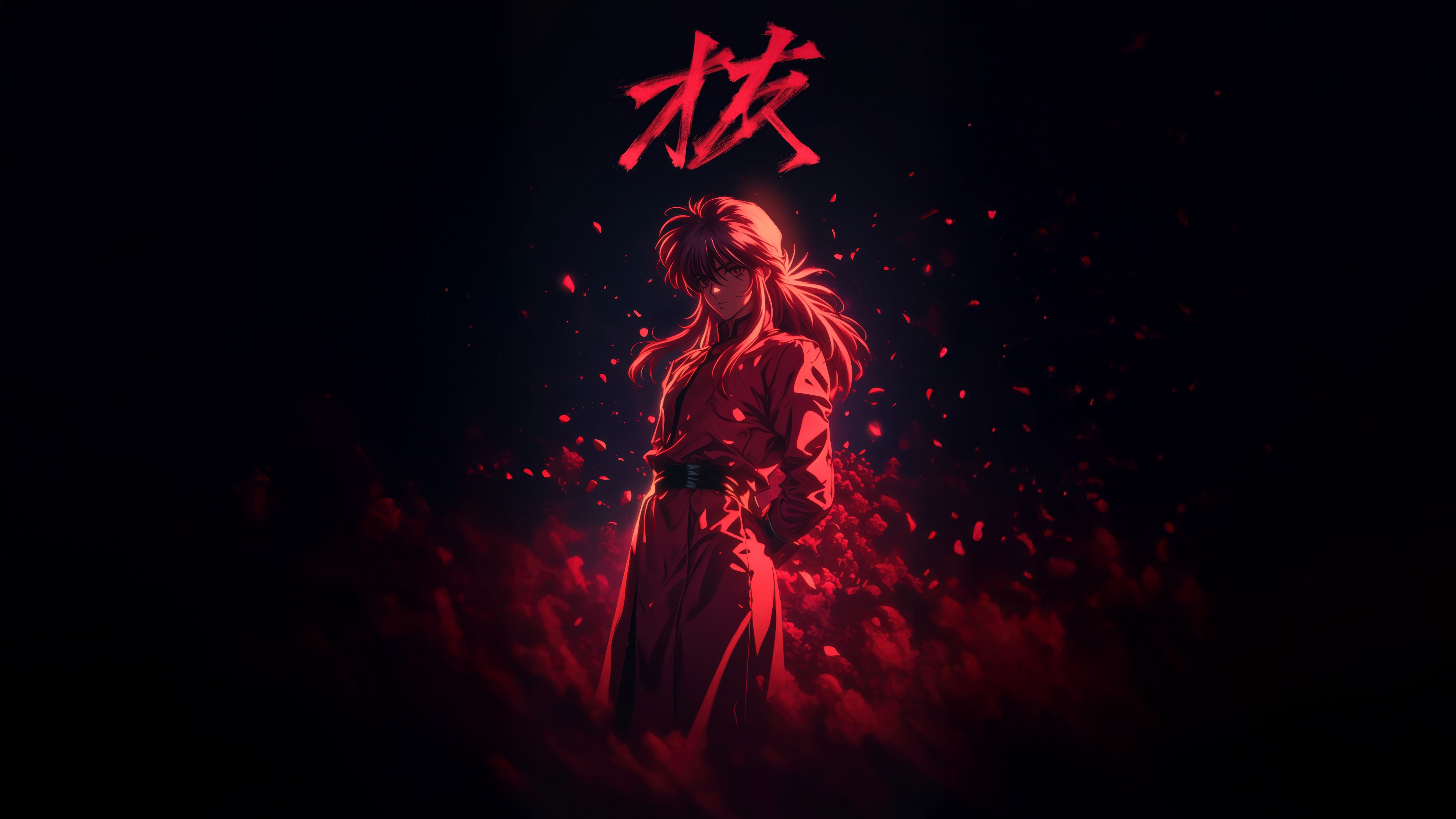 Kurama from Naruto in Red HD Wallpaper