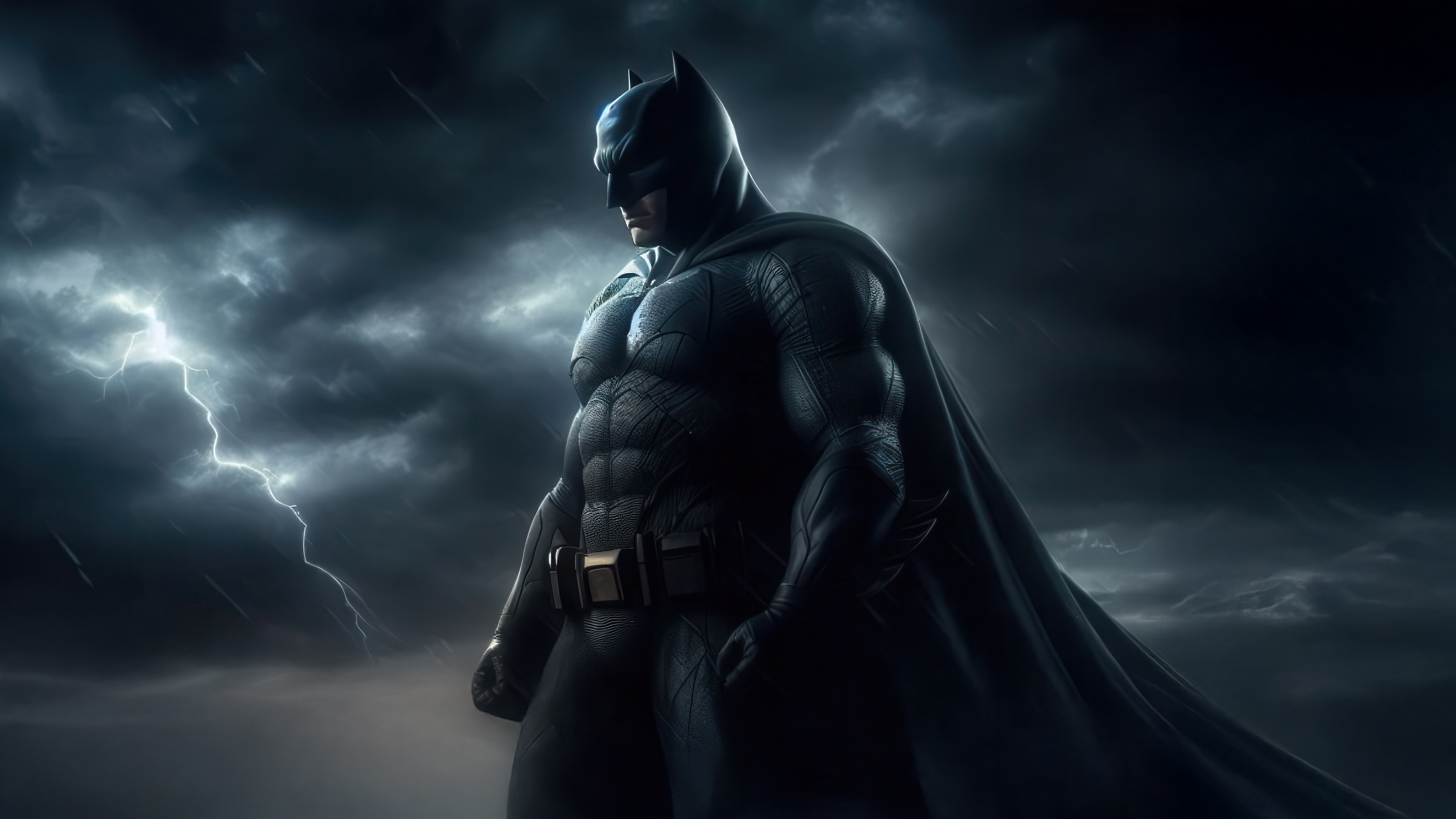 Batman standing in a stormy night HD Wallpaper