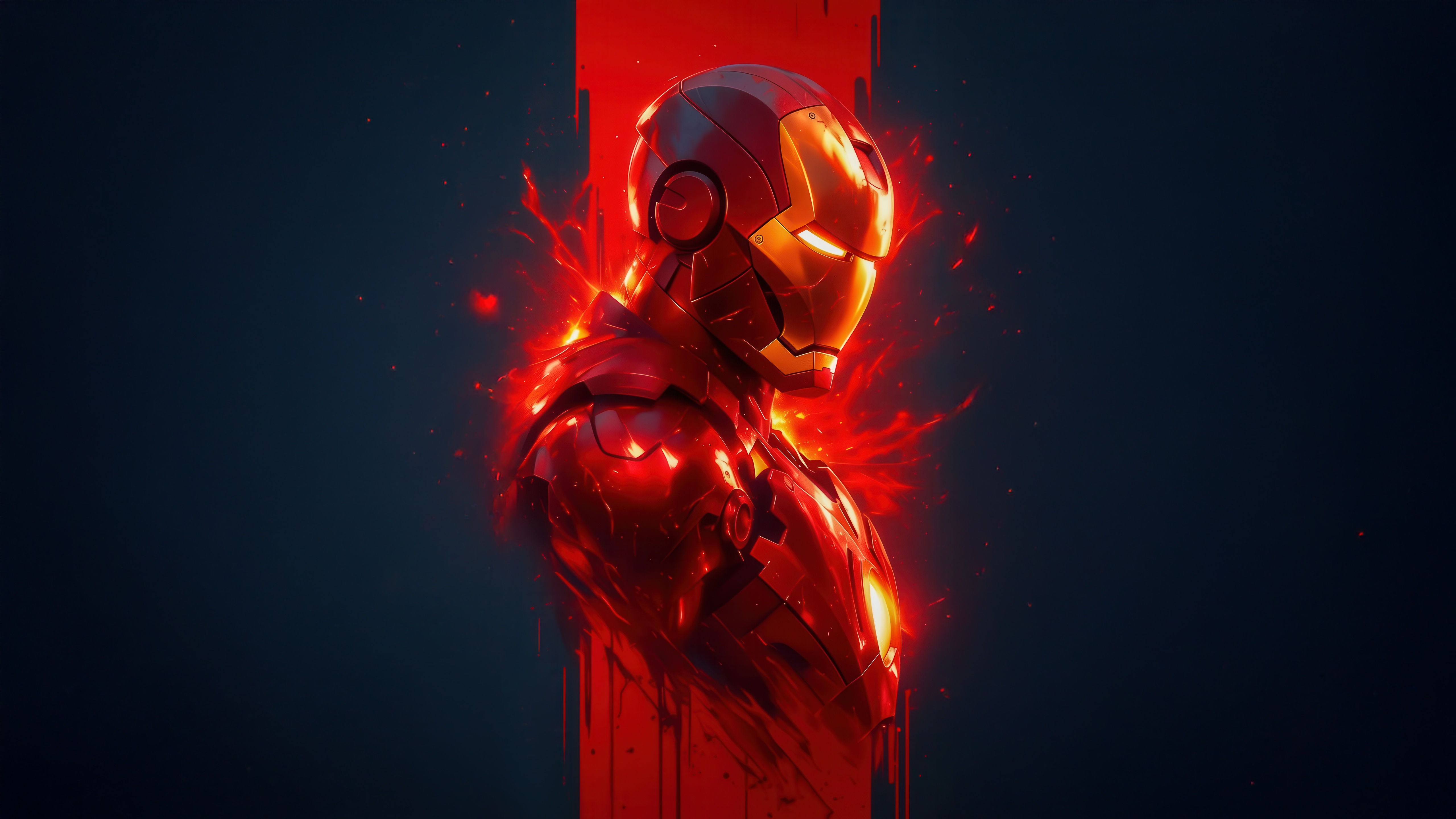 Iron Man in Red and Gold Armor HD Wallpaper