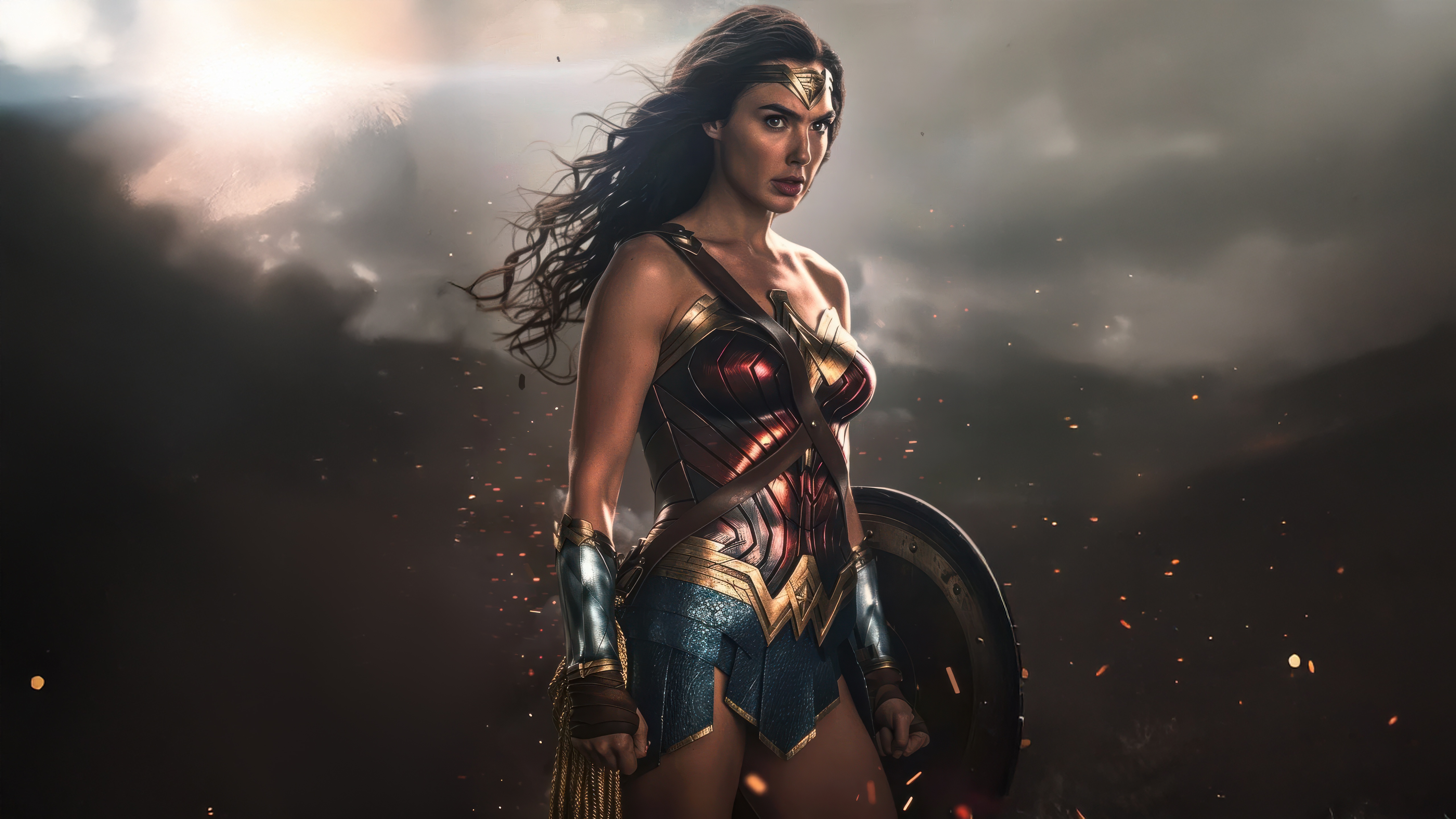 Wonder Woman stands ready for battle HD Wallpaper