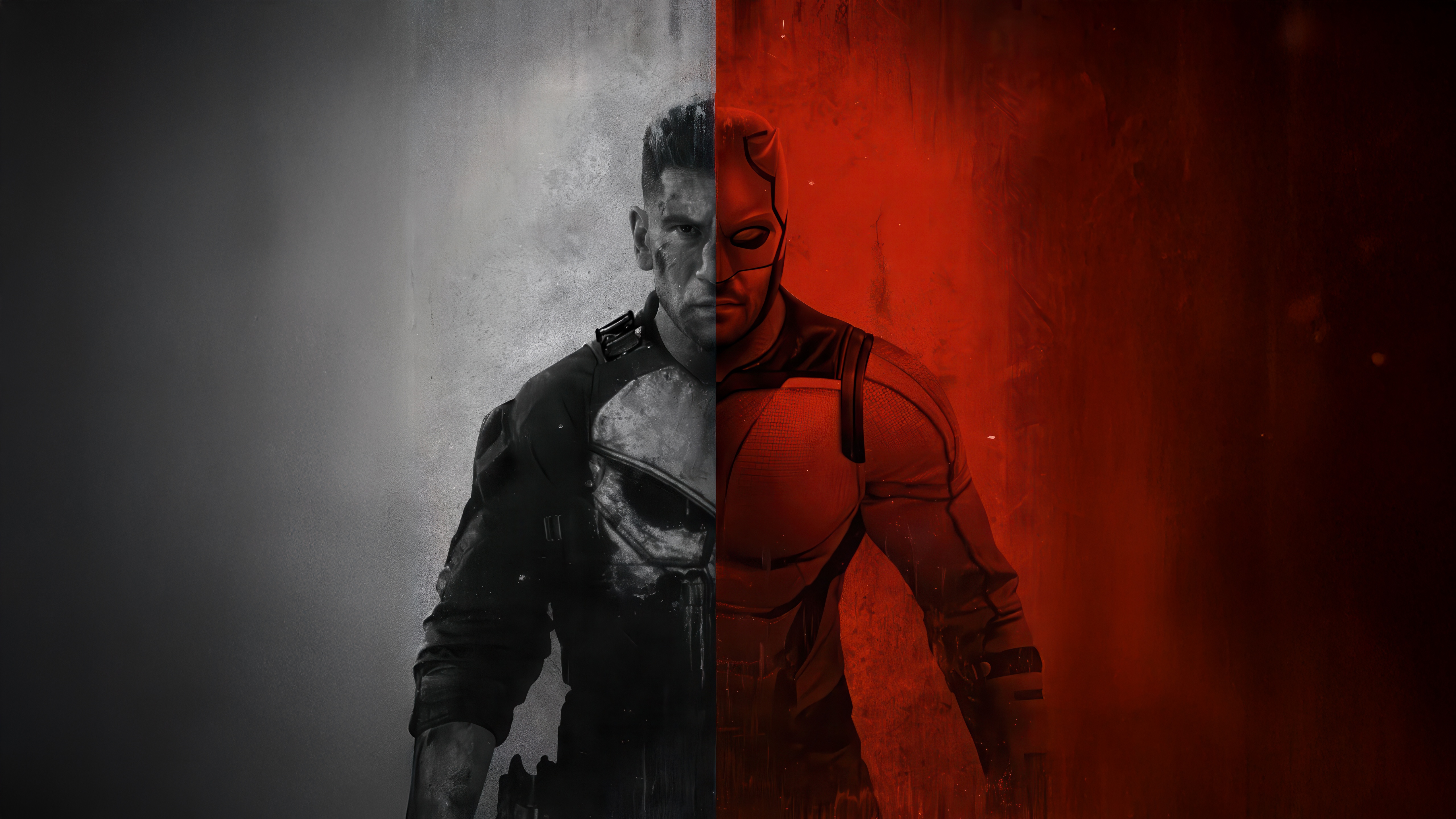 The Punisher and Daredevil Split Image HD Wallpaper