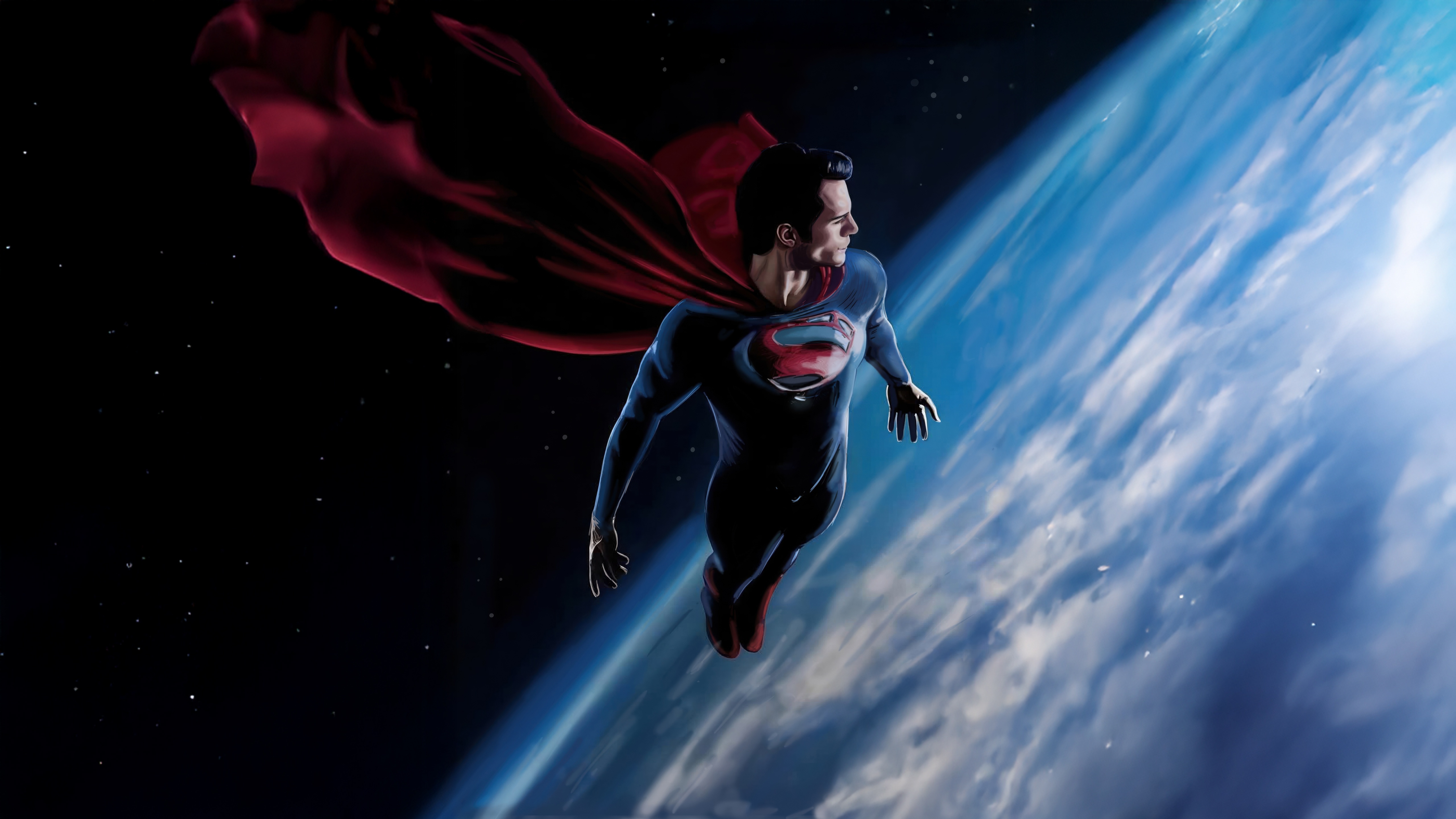 Superman flying over Earth HD Wallpaper
