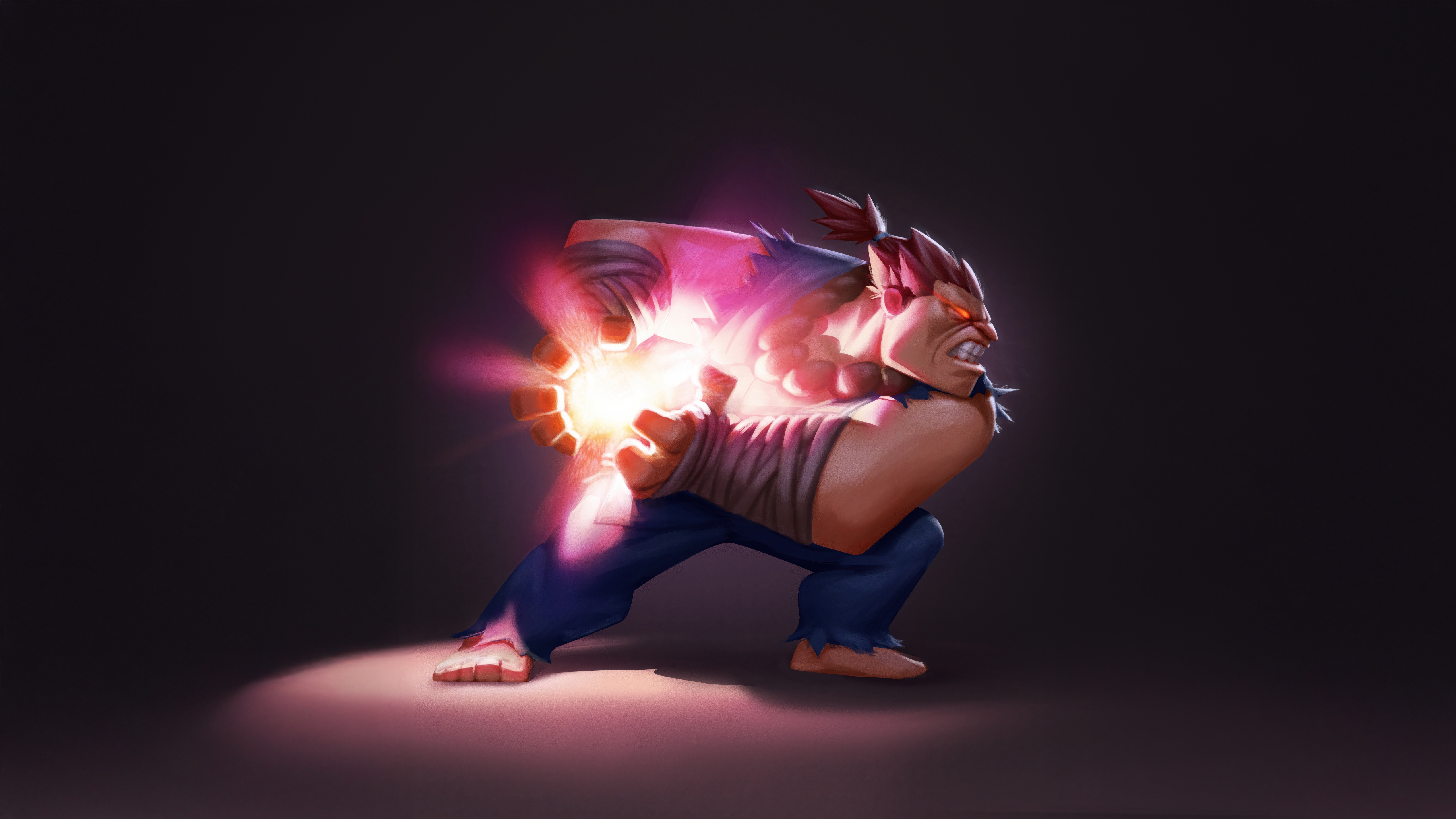 Chibi Akuma from Street Fighter charging energy HD Wallpaper