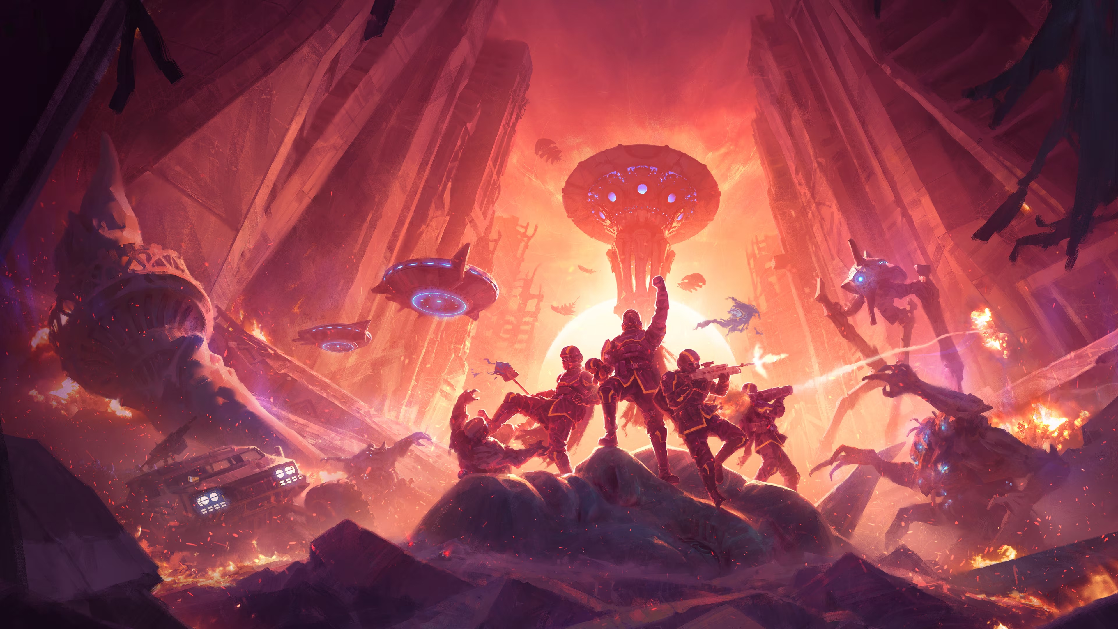 Helldivers 2 Heart Of Democracy Game HD Wallpaper