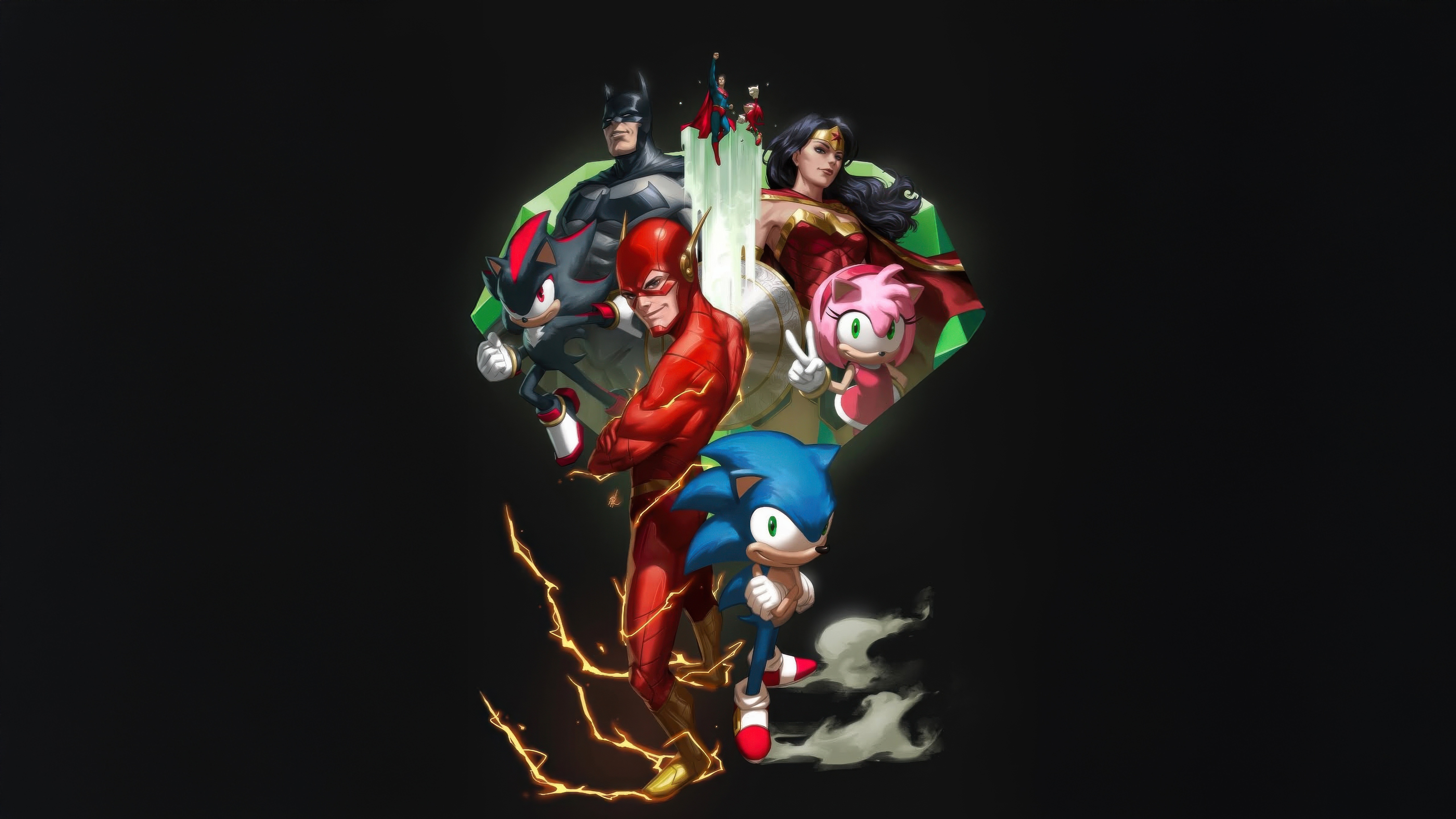 DC Comics and Sonic the Hedgehog Crossover HD Wallpaper