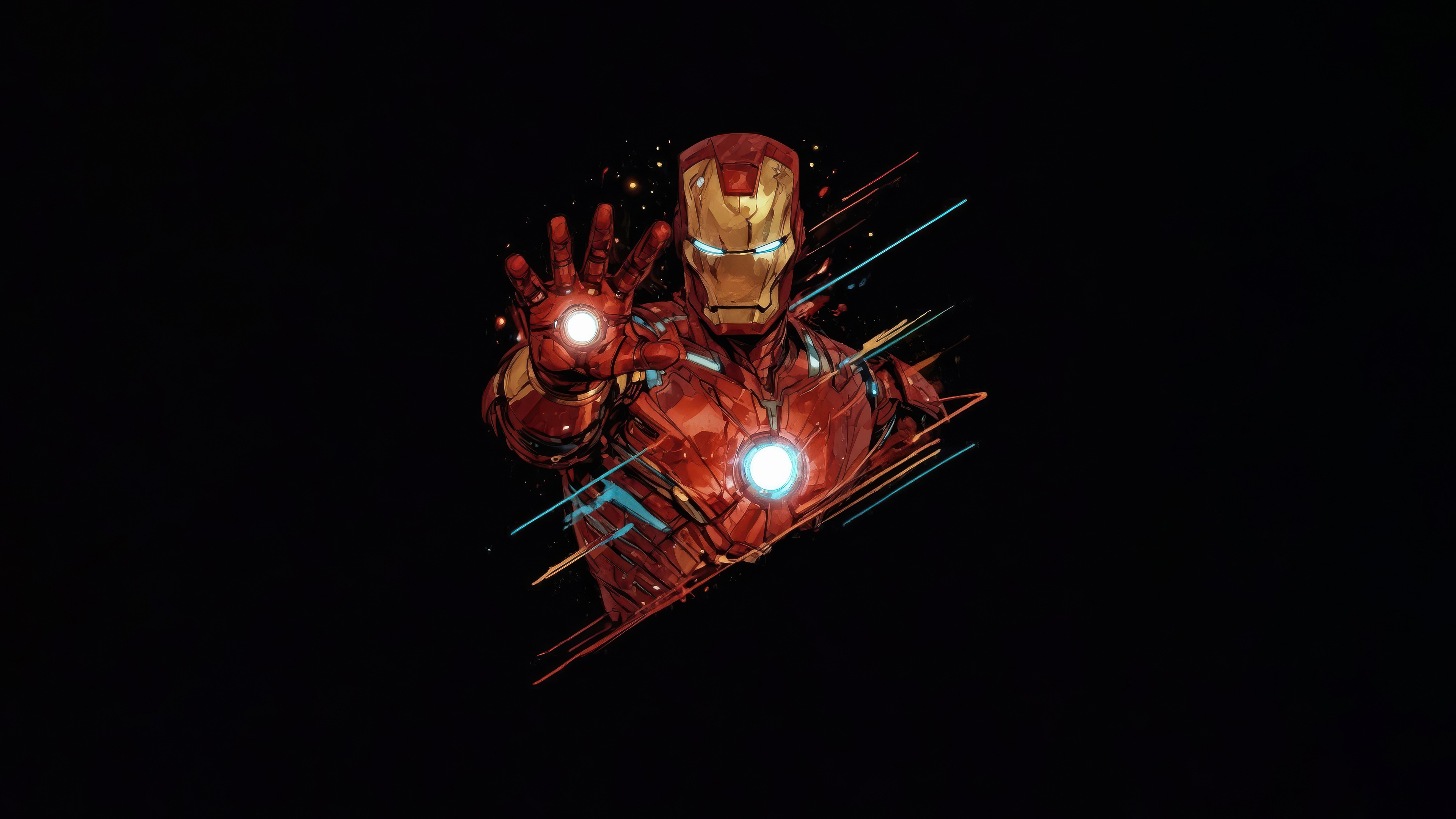Iron Man in a stylized pose HD Wallpaper