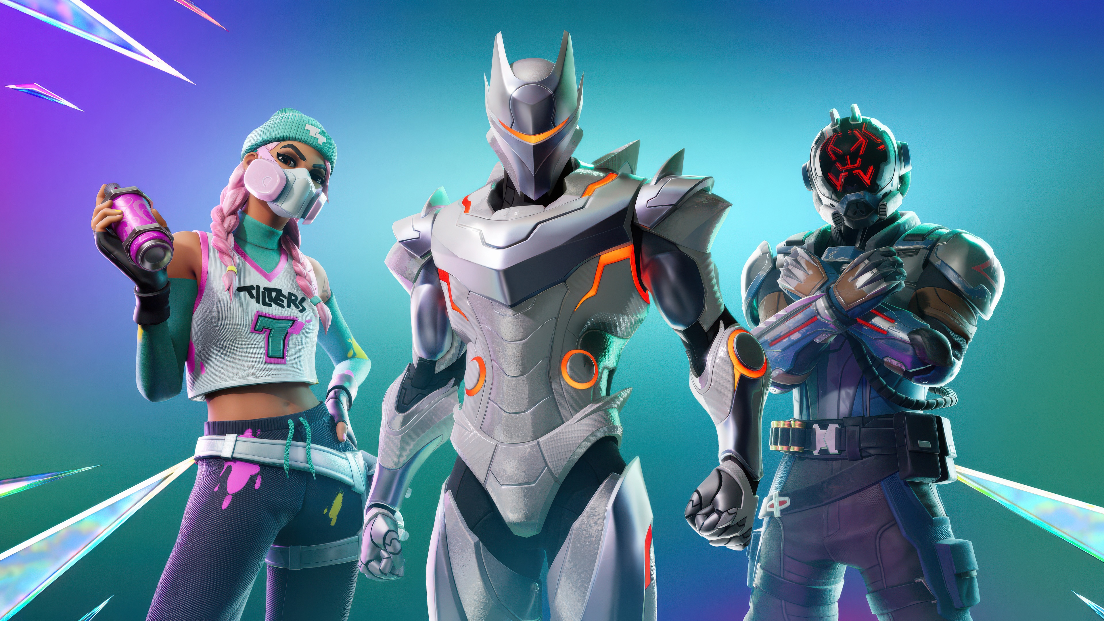 Fortnite Omega and two other characters HD Wallpaper