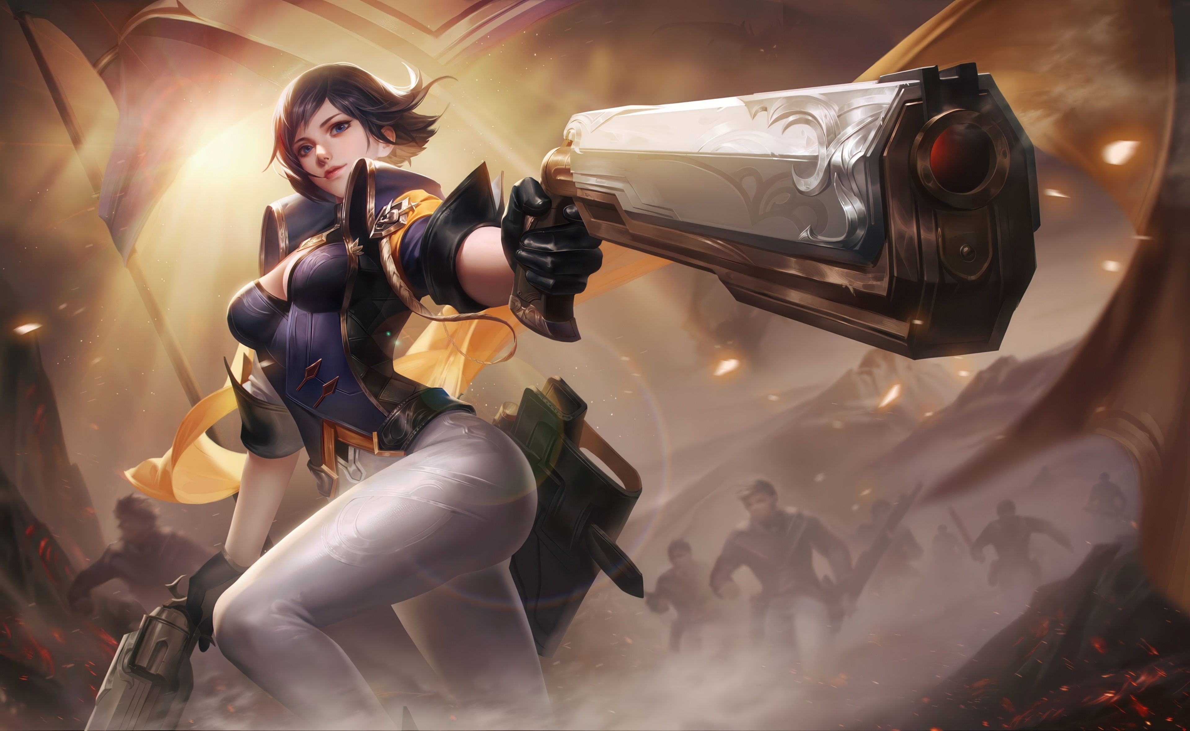 Violet from Arena of Valor with a large pistol HD Wallpaper