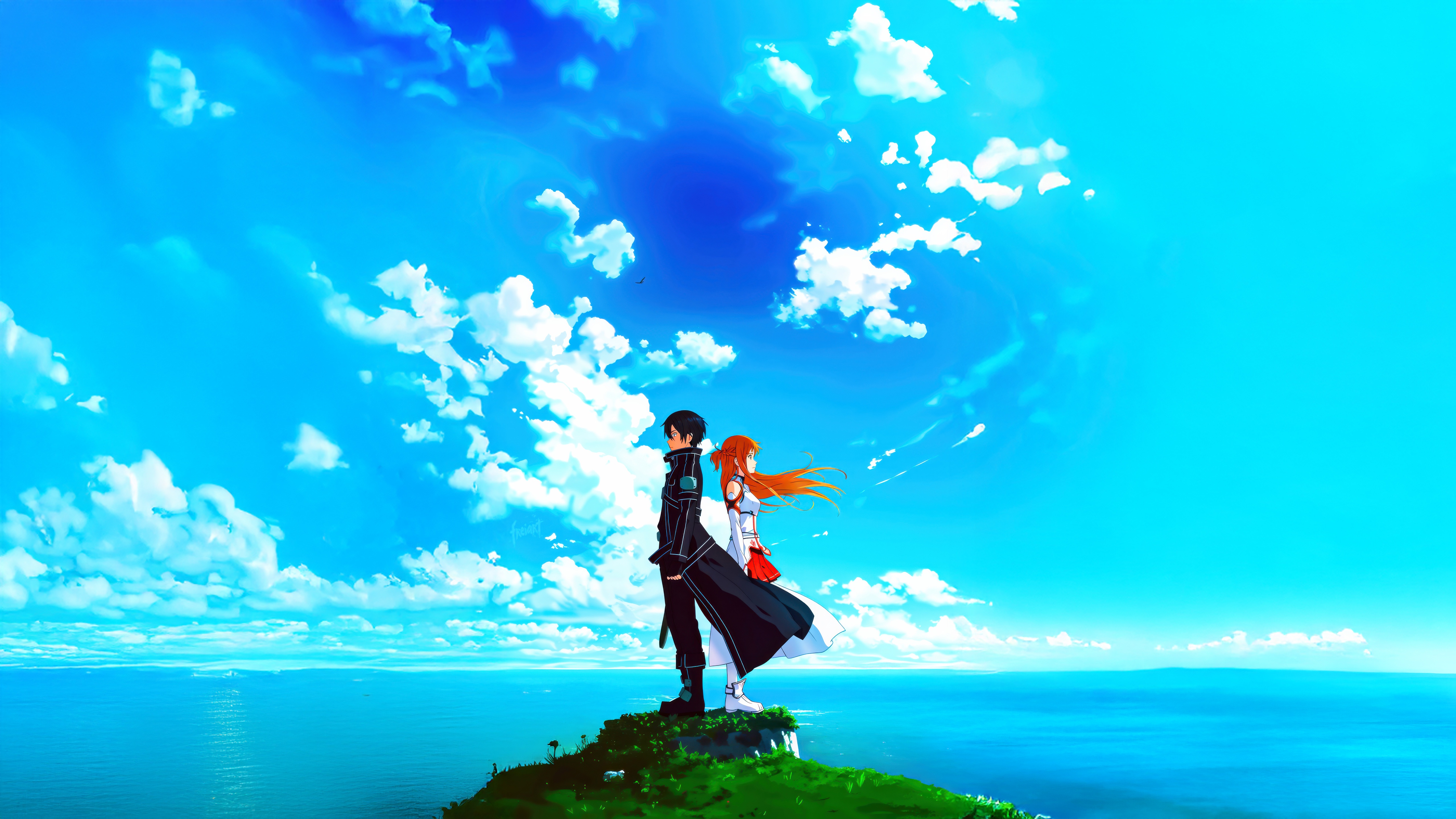 Asuna and Kirito from Sword Art Online HD Wallpaper