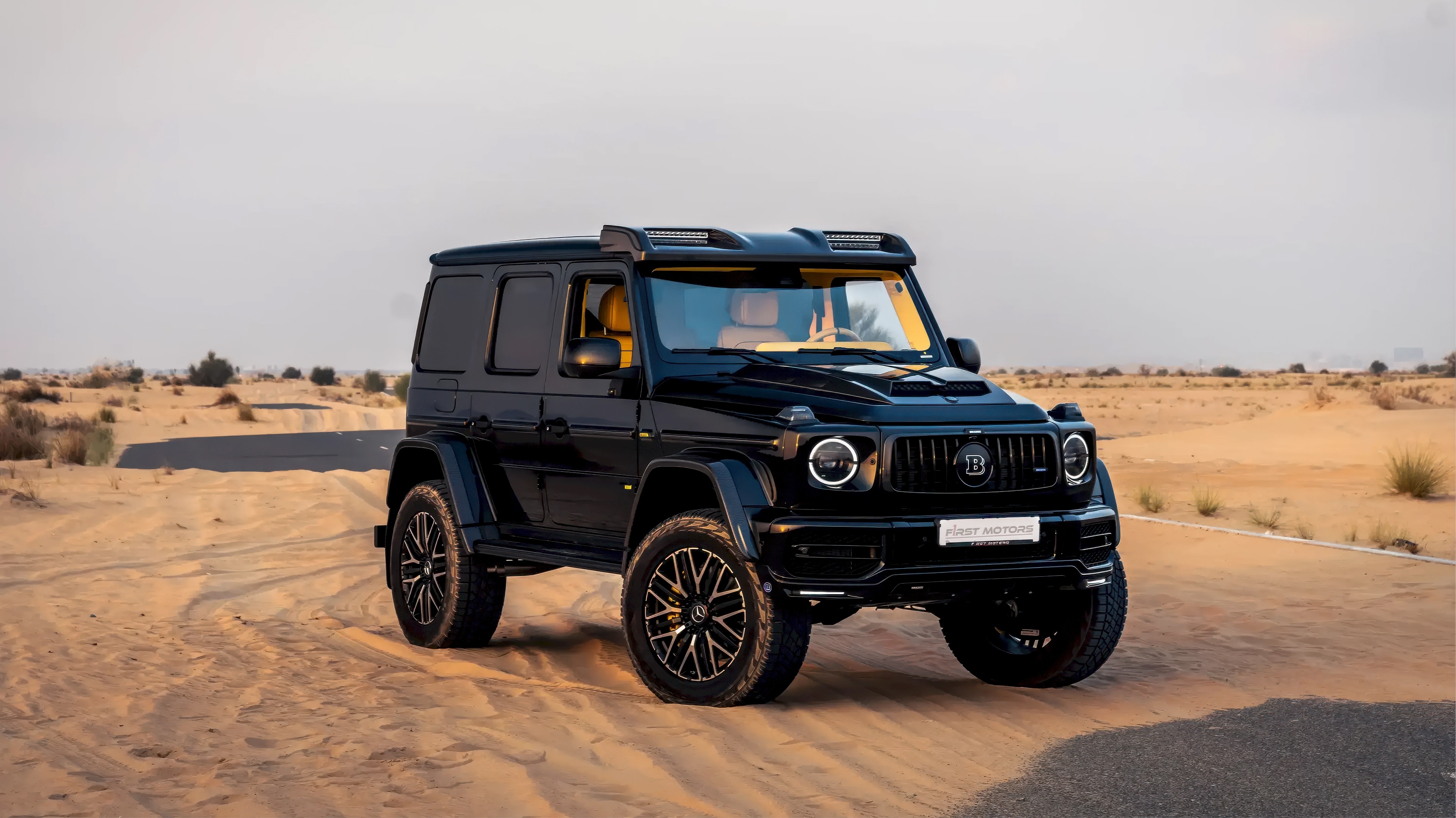 Black Brabus G Wagon in the Desert HD Wallpaper