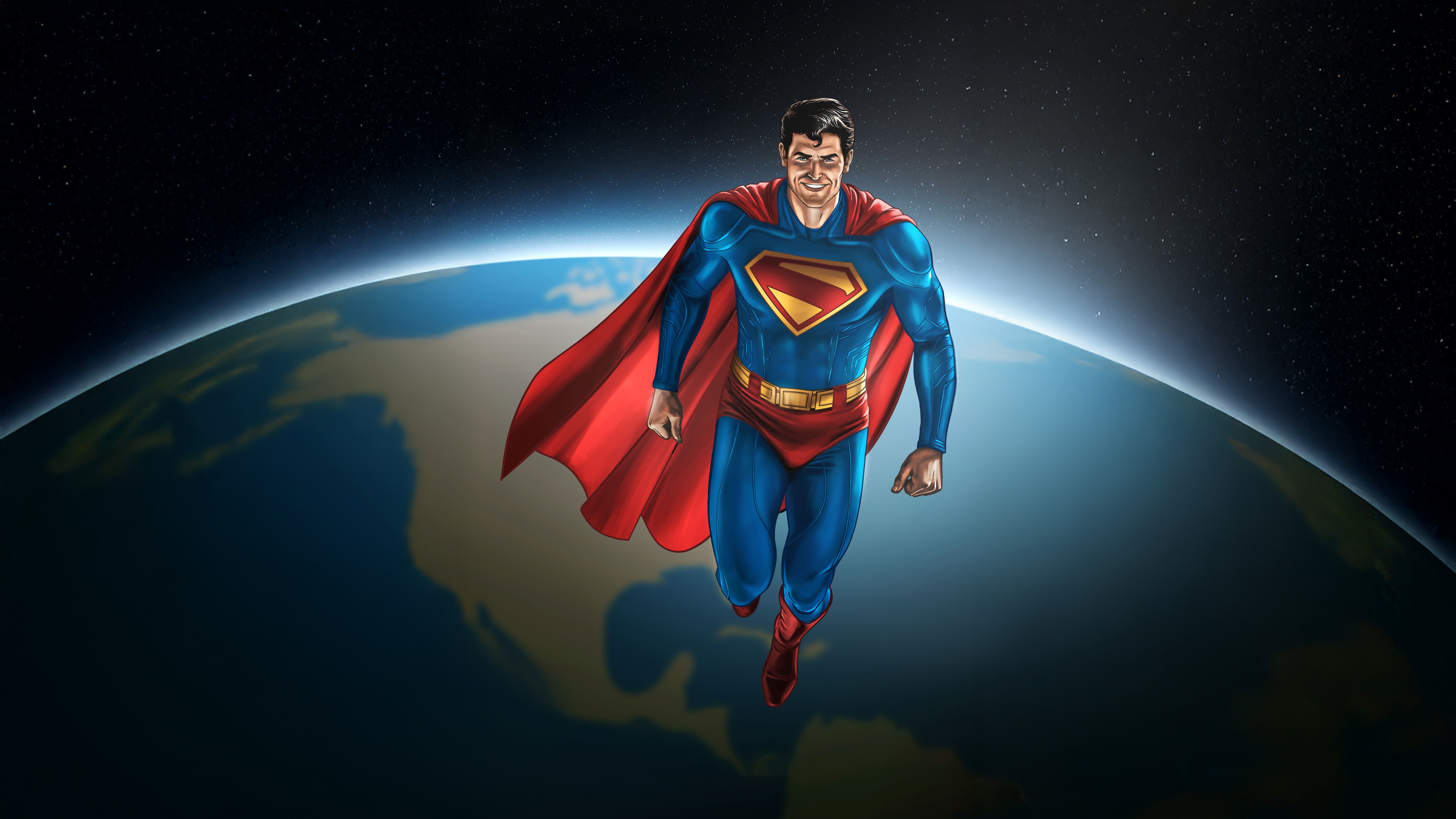 Superman flying over Earth HD Wallpaper
