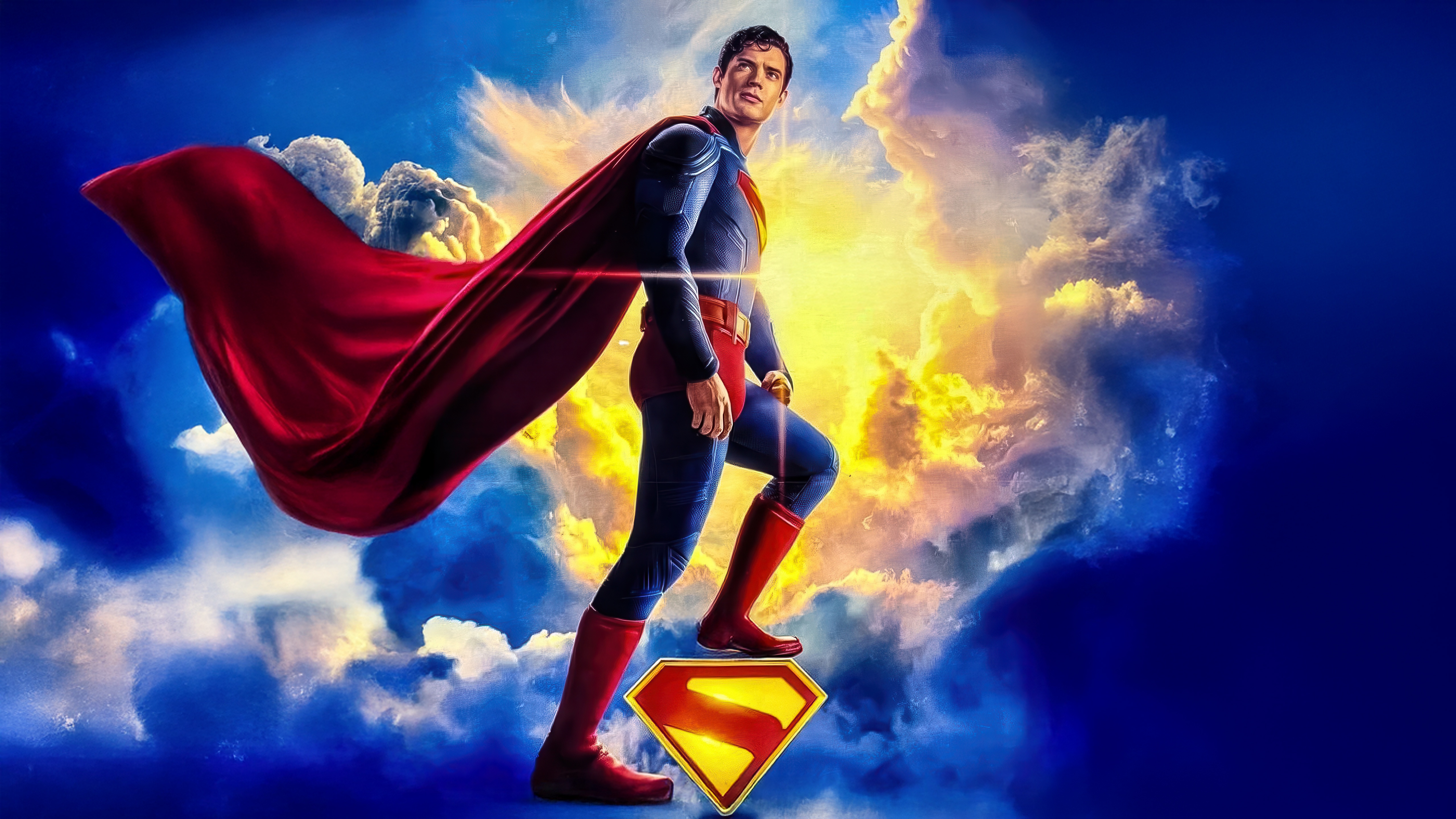 Superman in Retro Style HD Wallpaper