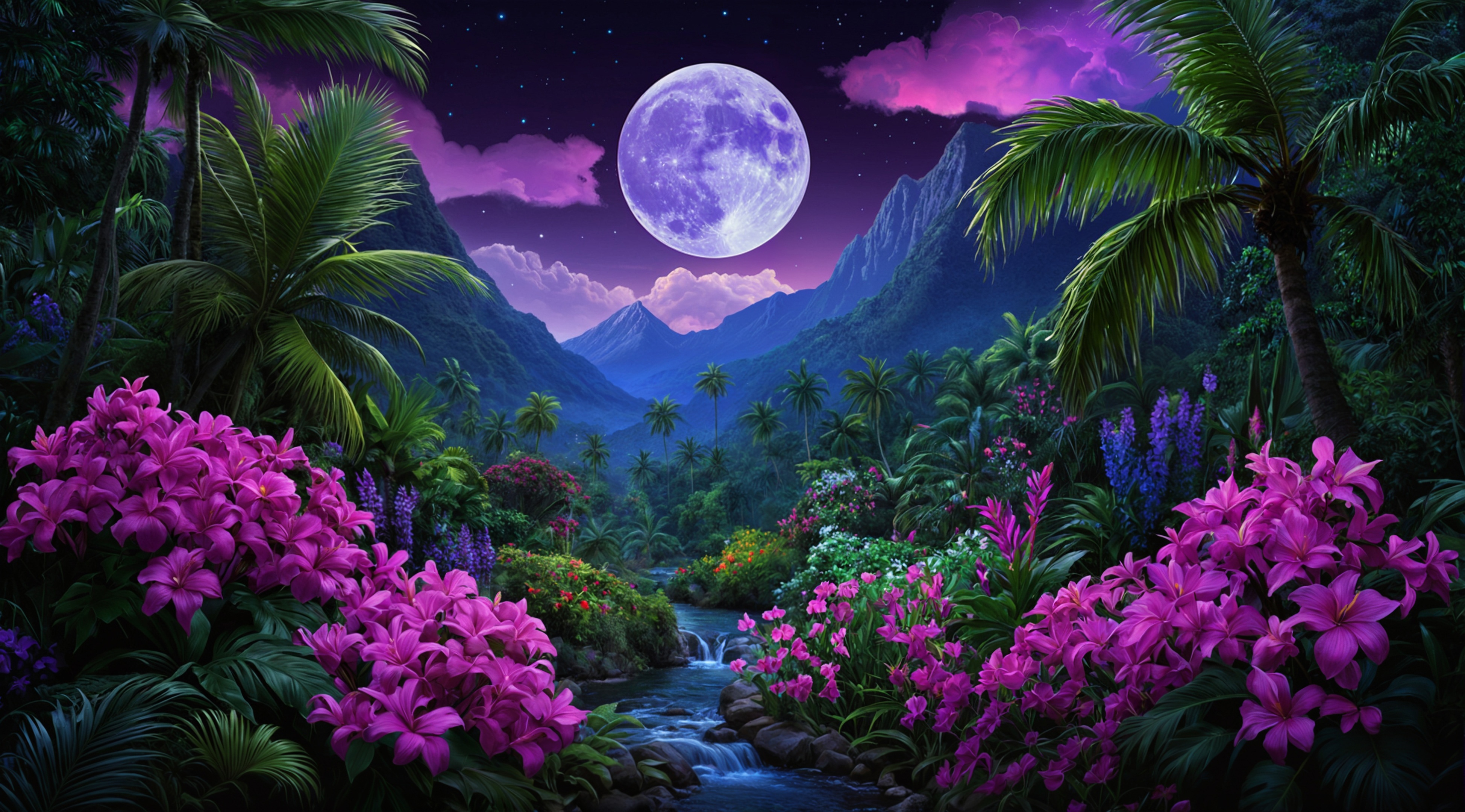 Jungle Under The Moonlight HD Wallpaper