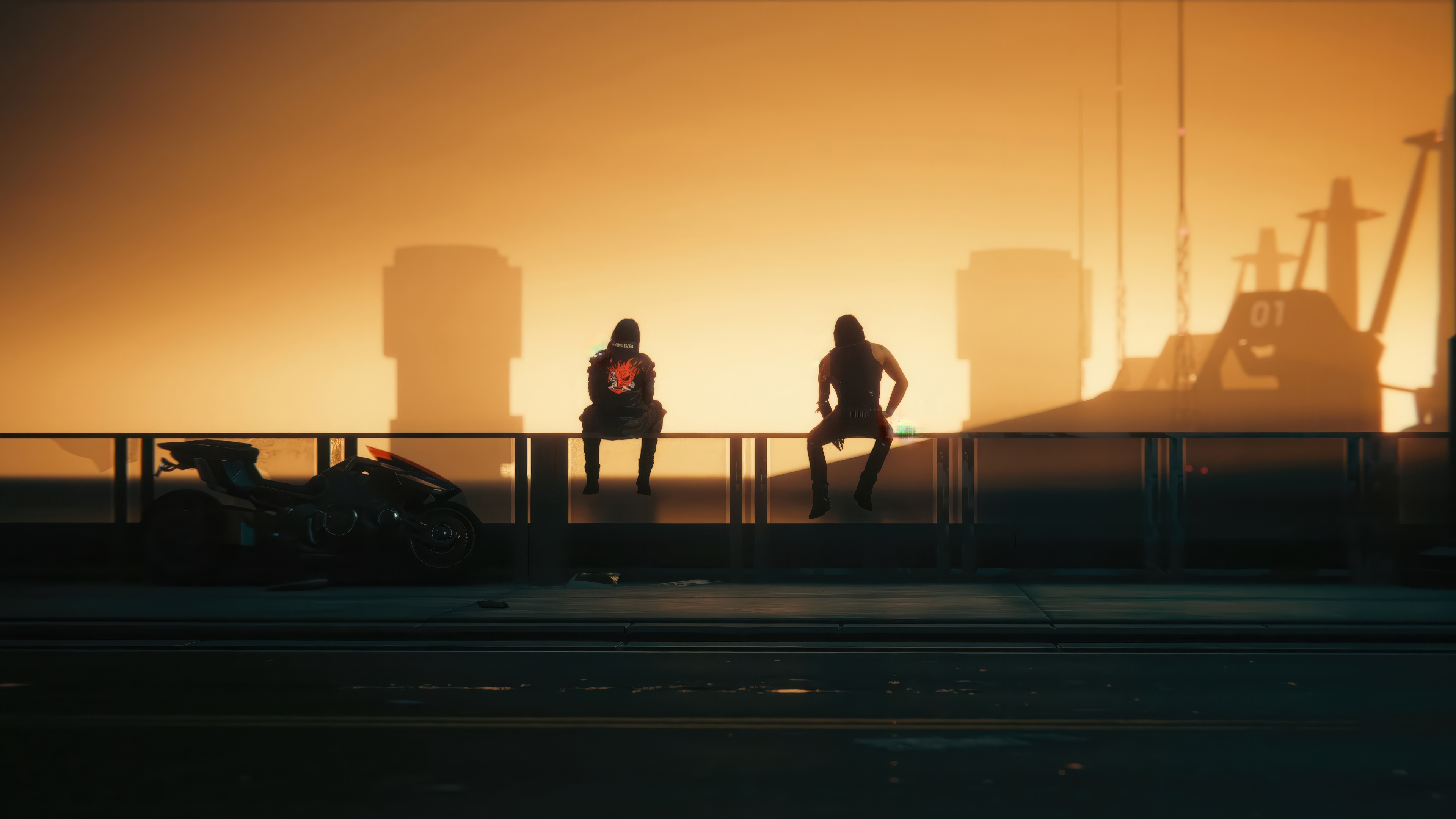 Johnny Silverhand and another person in Cyberpunk 2077 HD Wallpaper