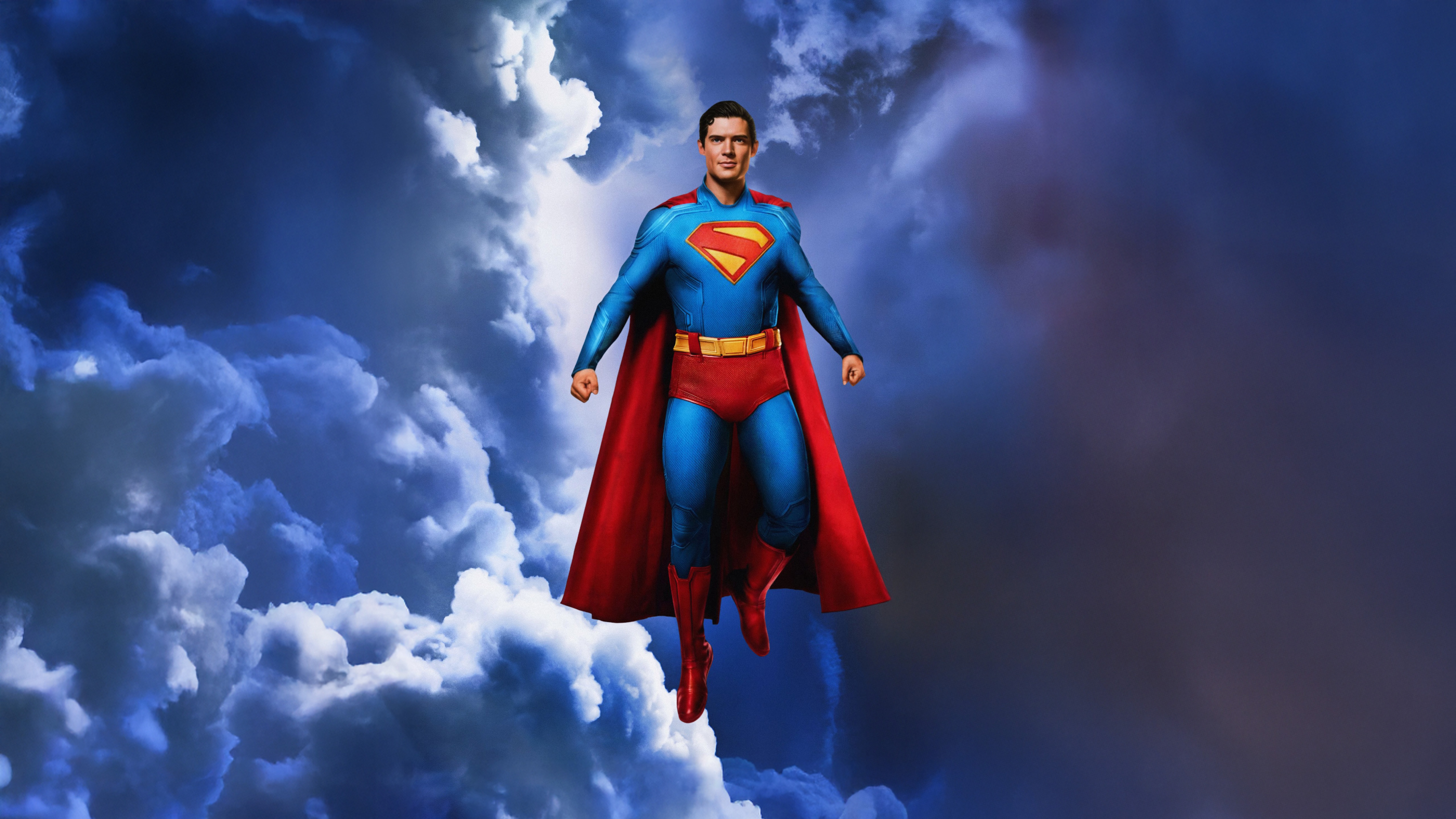 Superman Flying Through Clouds HD Wallpaper