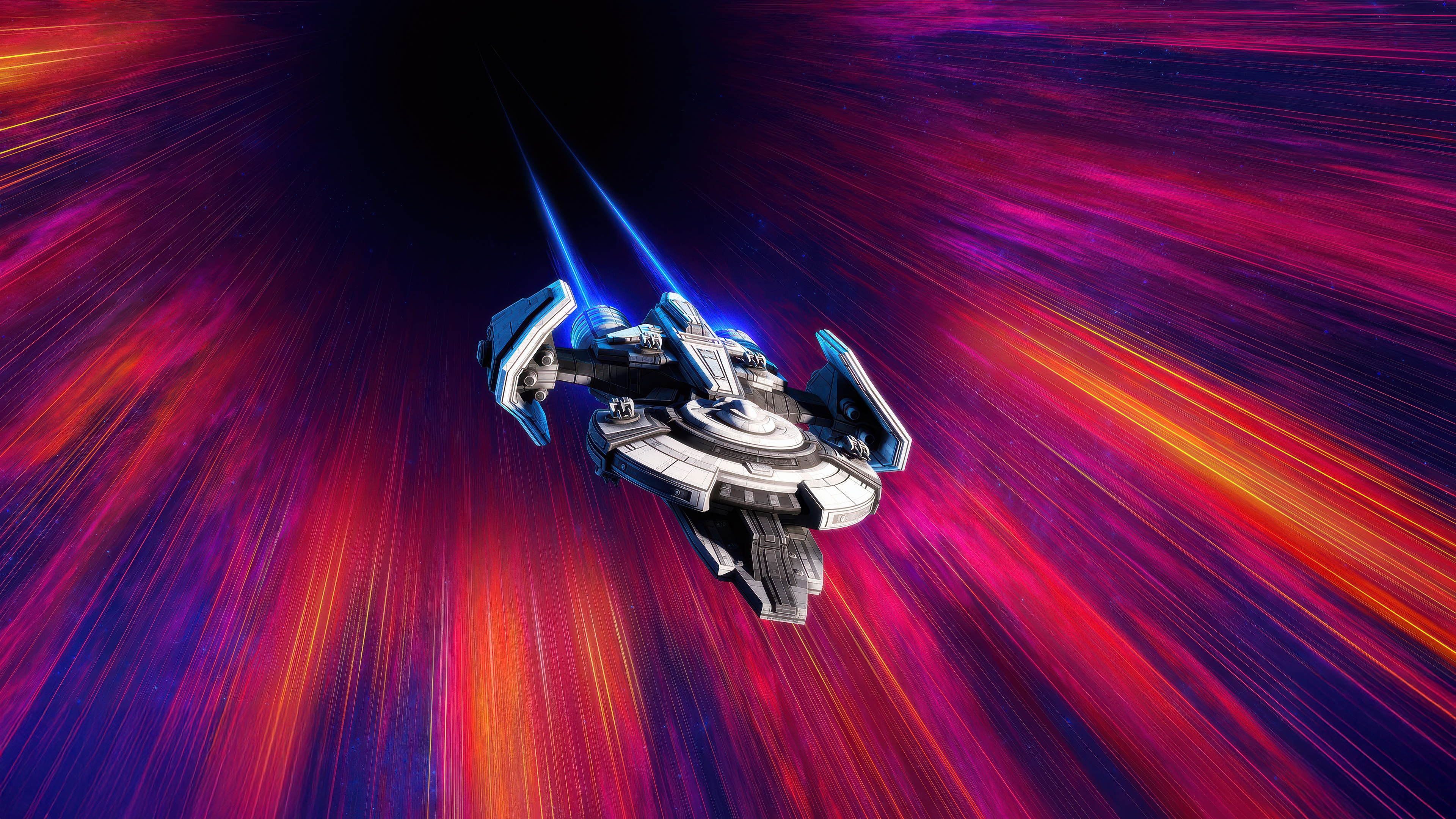 Starship in Hyperjump HD Wallpaper