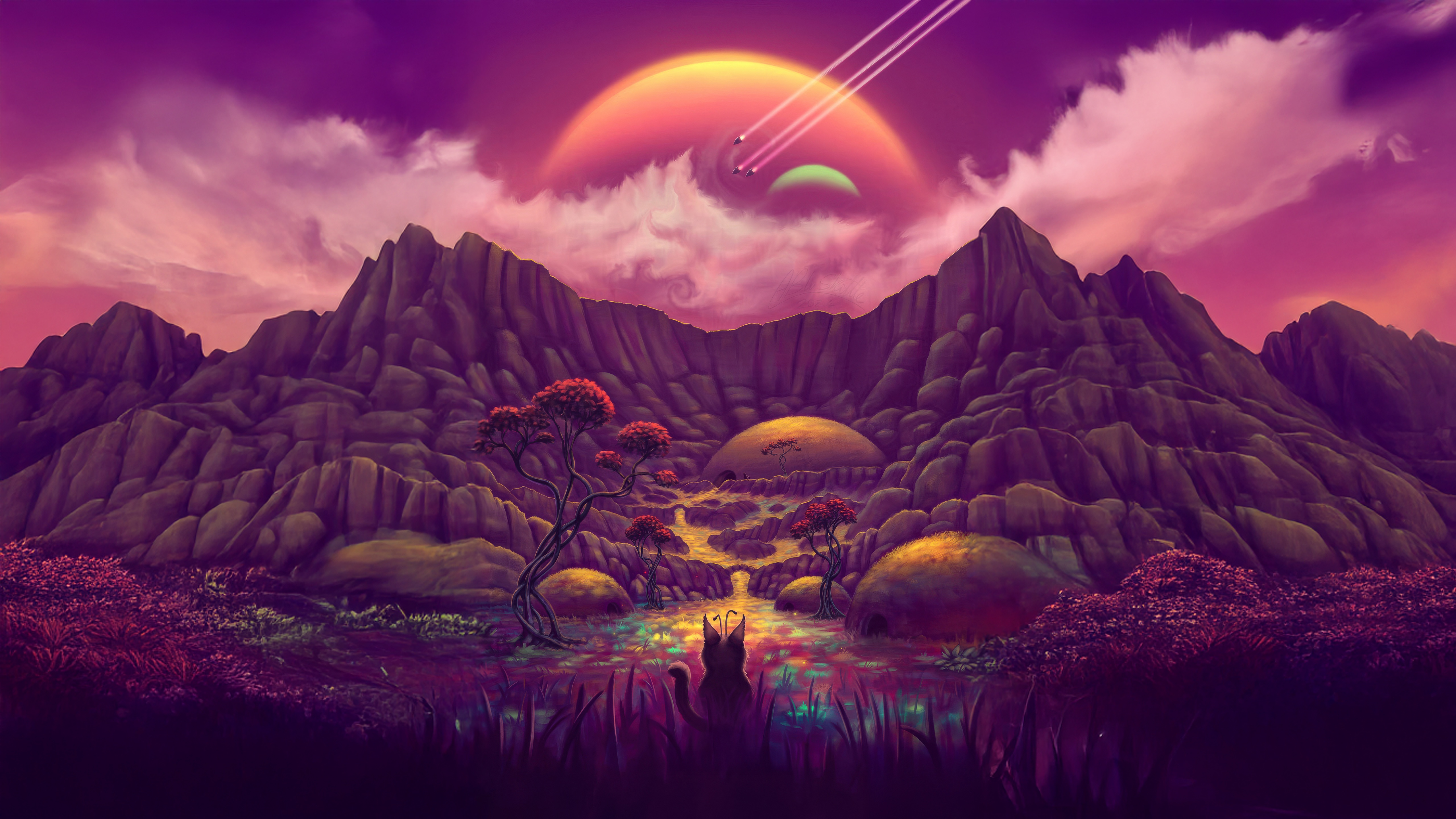 No Man's Sky Aurora Expanse alien landscape HD Wallpaper