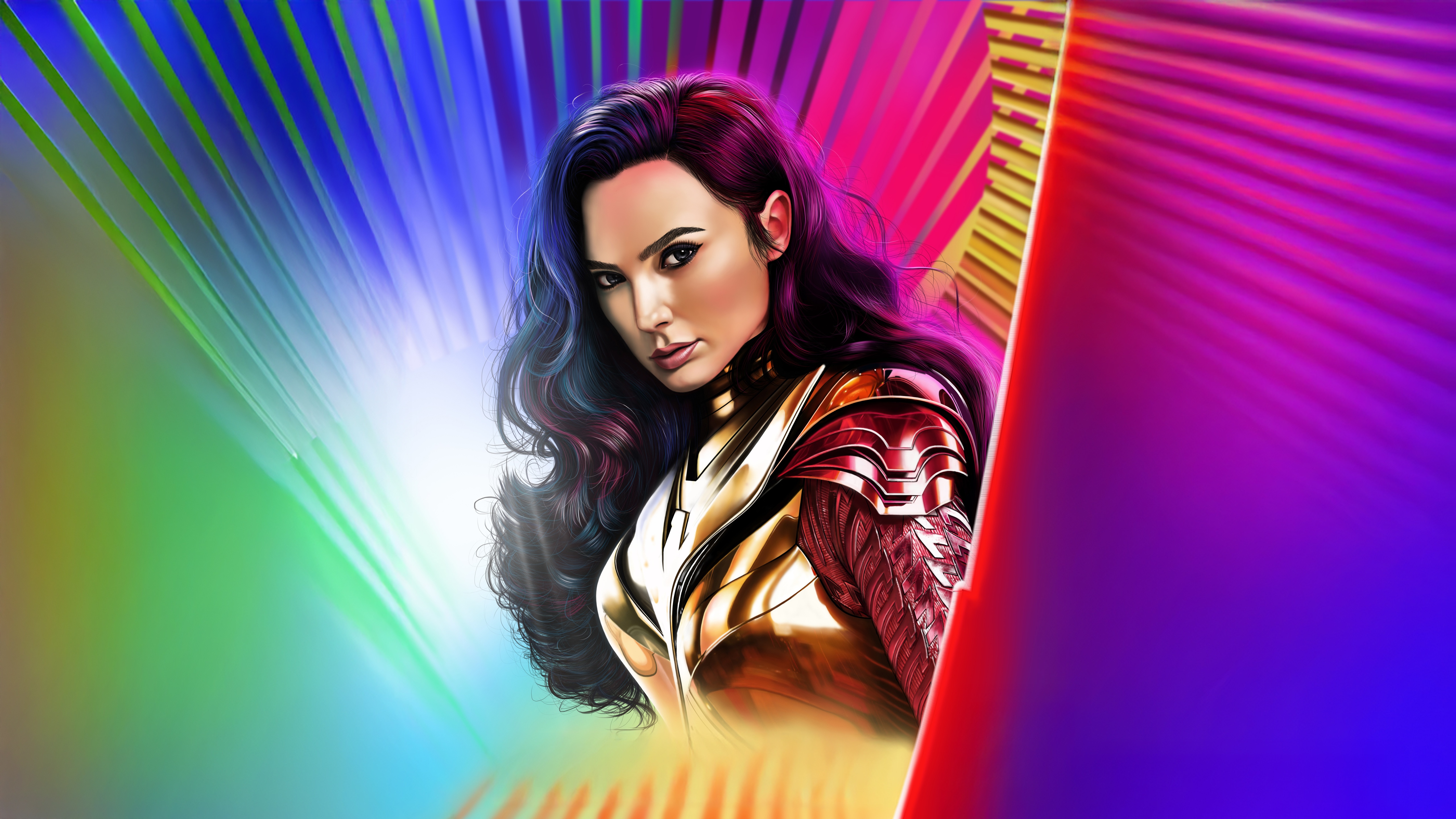 Wonder Woman in Golden Armor HD Wallpaper