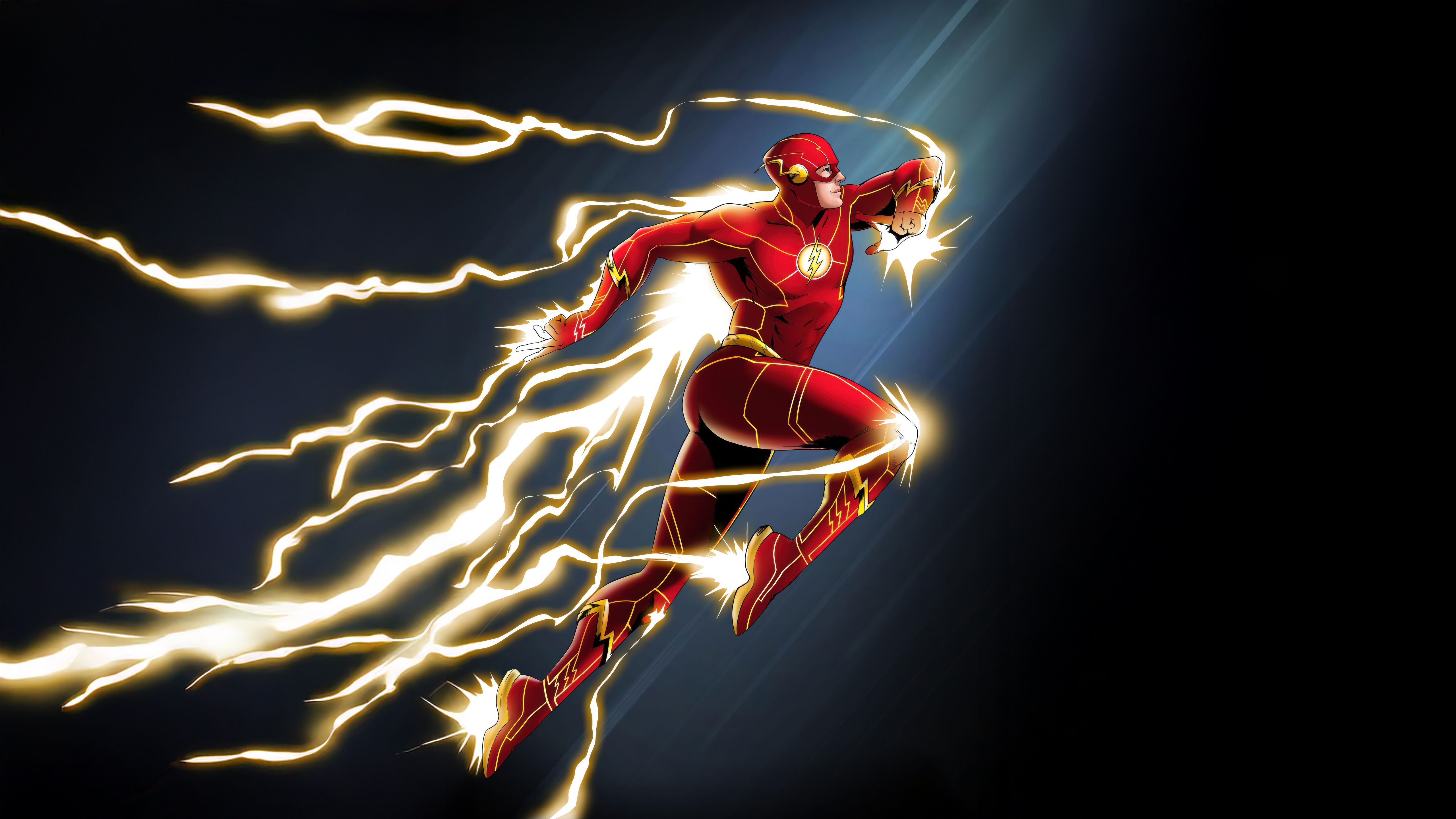 The Flash Running with Lightning HD Wallpaper