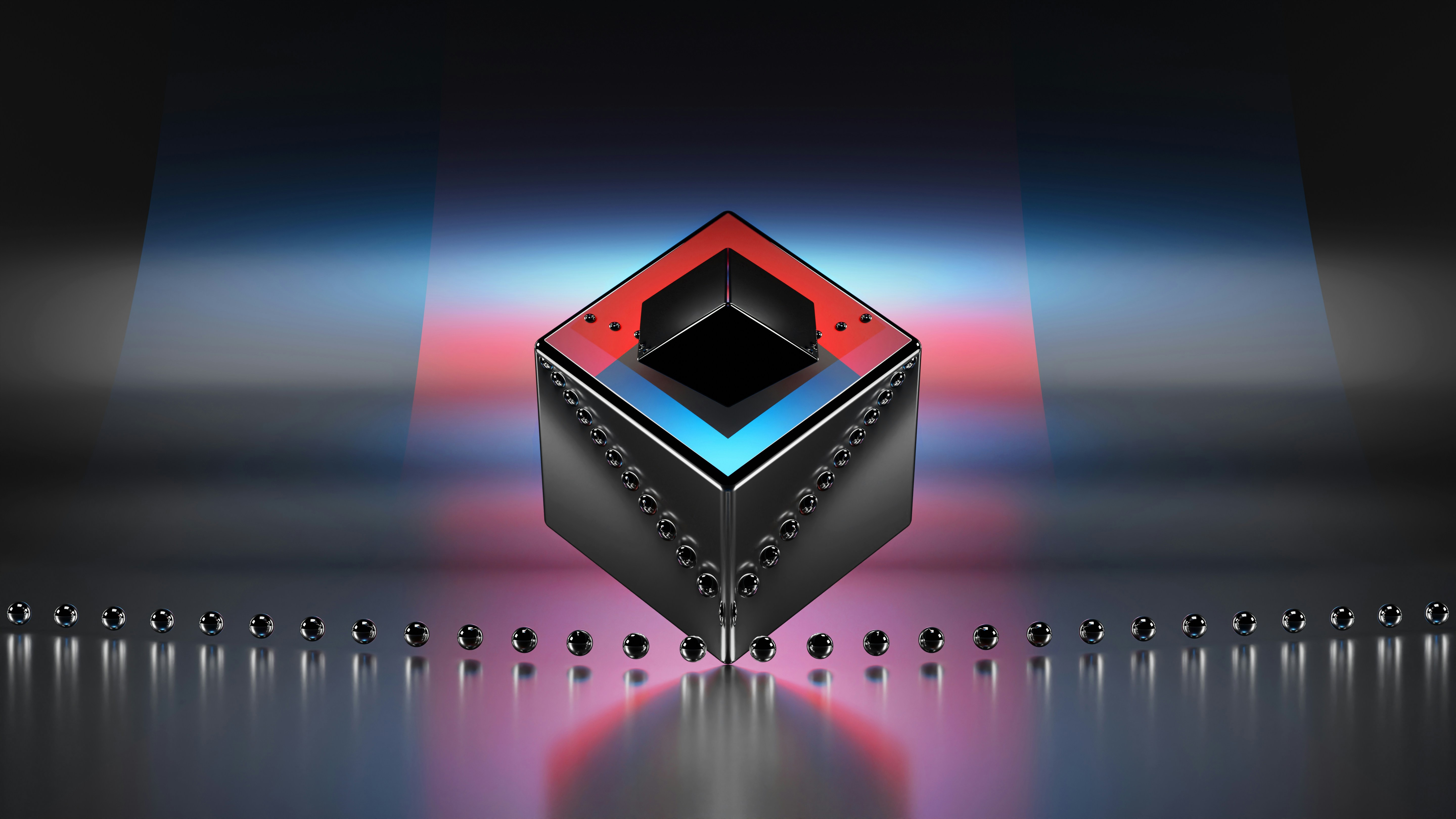 Aura Box with Red and Blue Lighting HD Wallpaper
