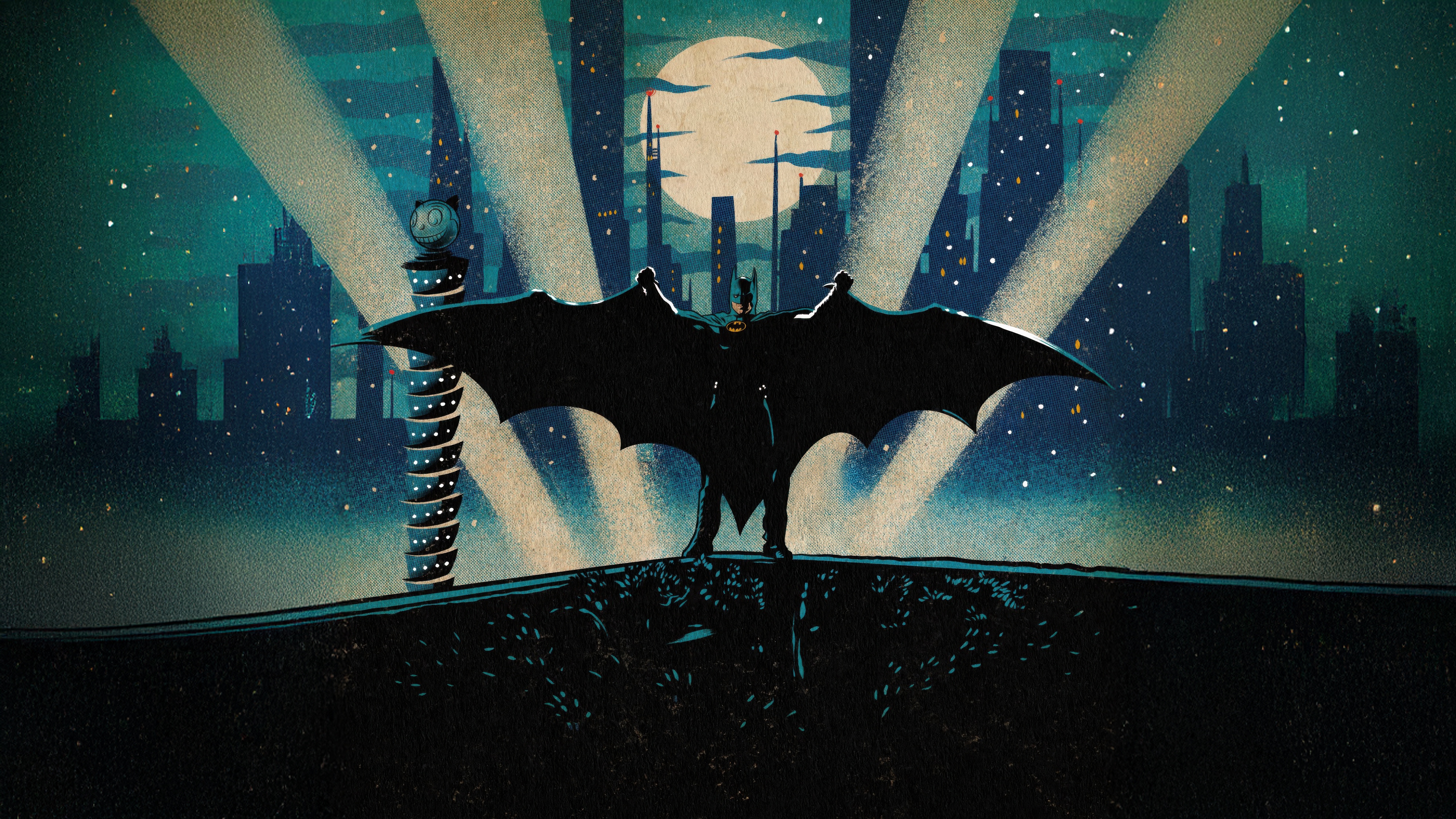 Michael Keaton Batman in Gotham City HD Wallpaper
