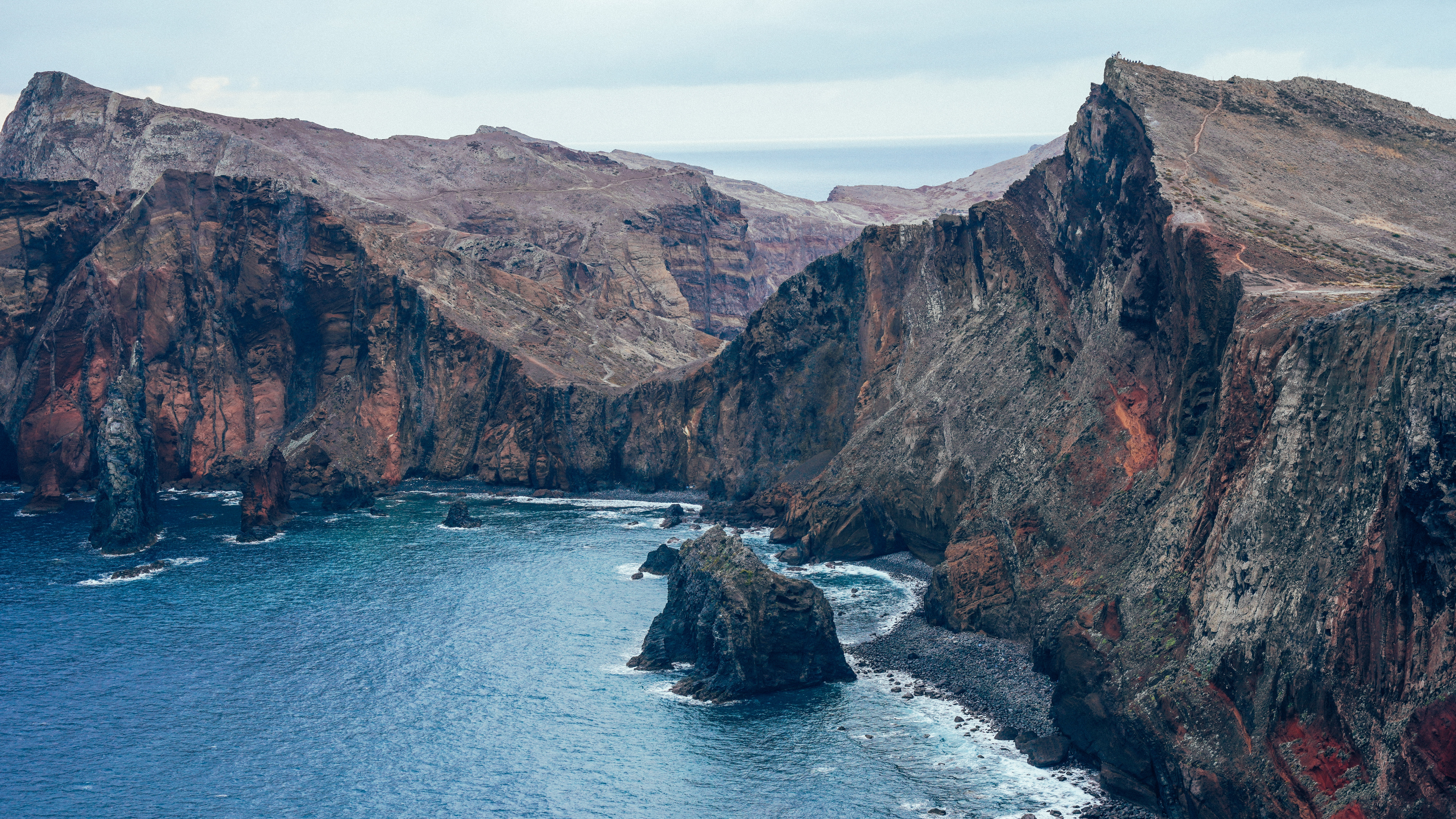 Coastal Cliffs Overlooking the Ocean HD Wallpaper
