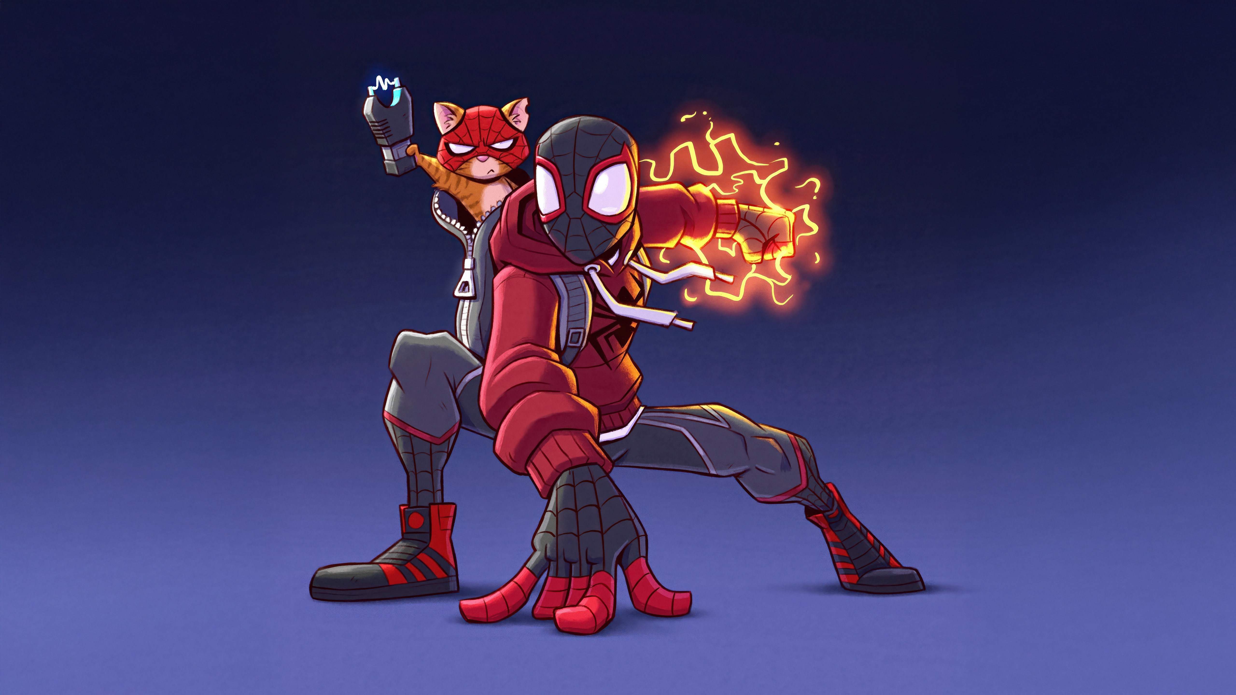 Miles Morales And Bodega Cat HD Wallpaper