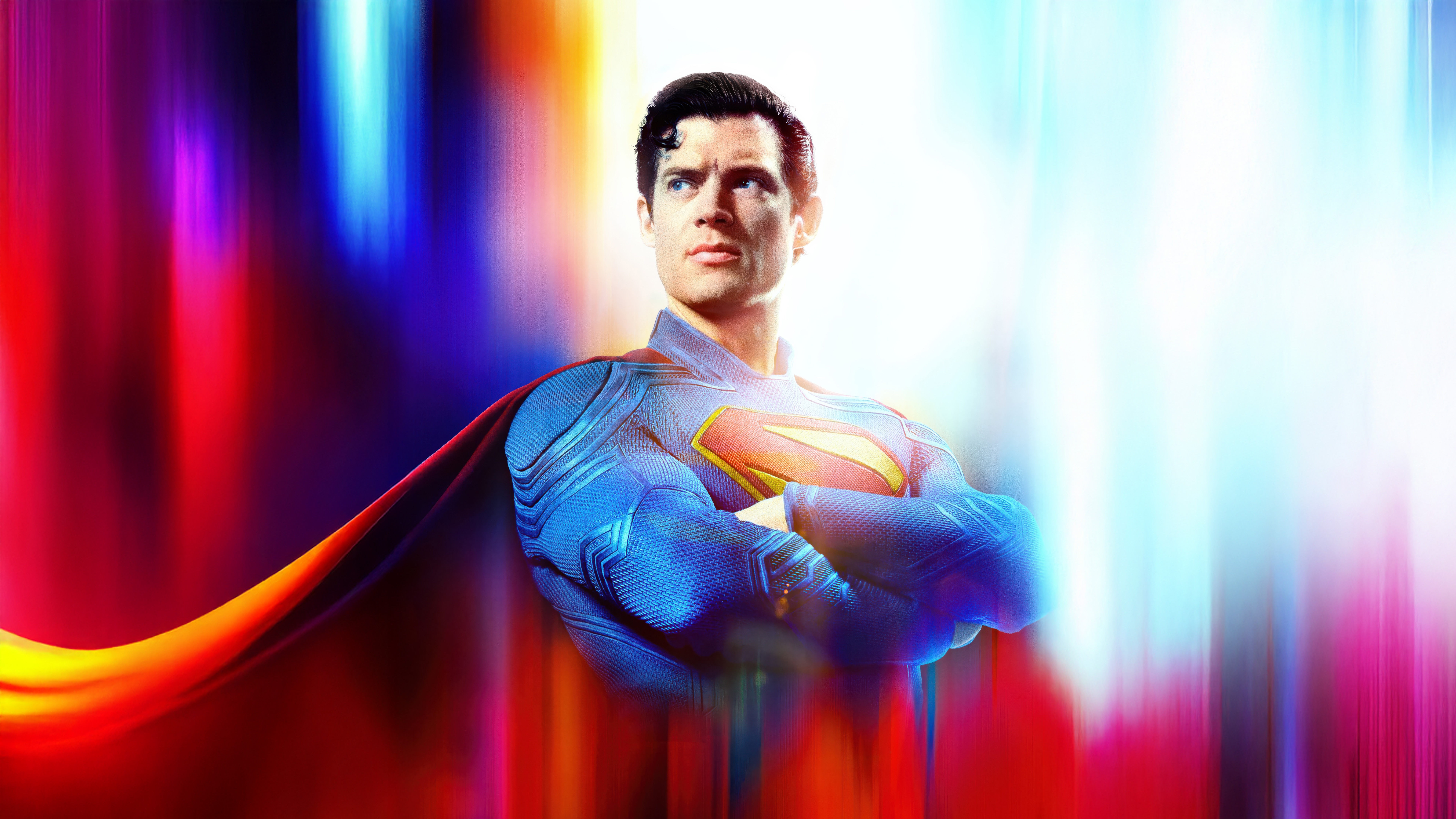 Superman with Colorful Streaks HD Wallpaper
