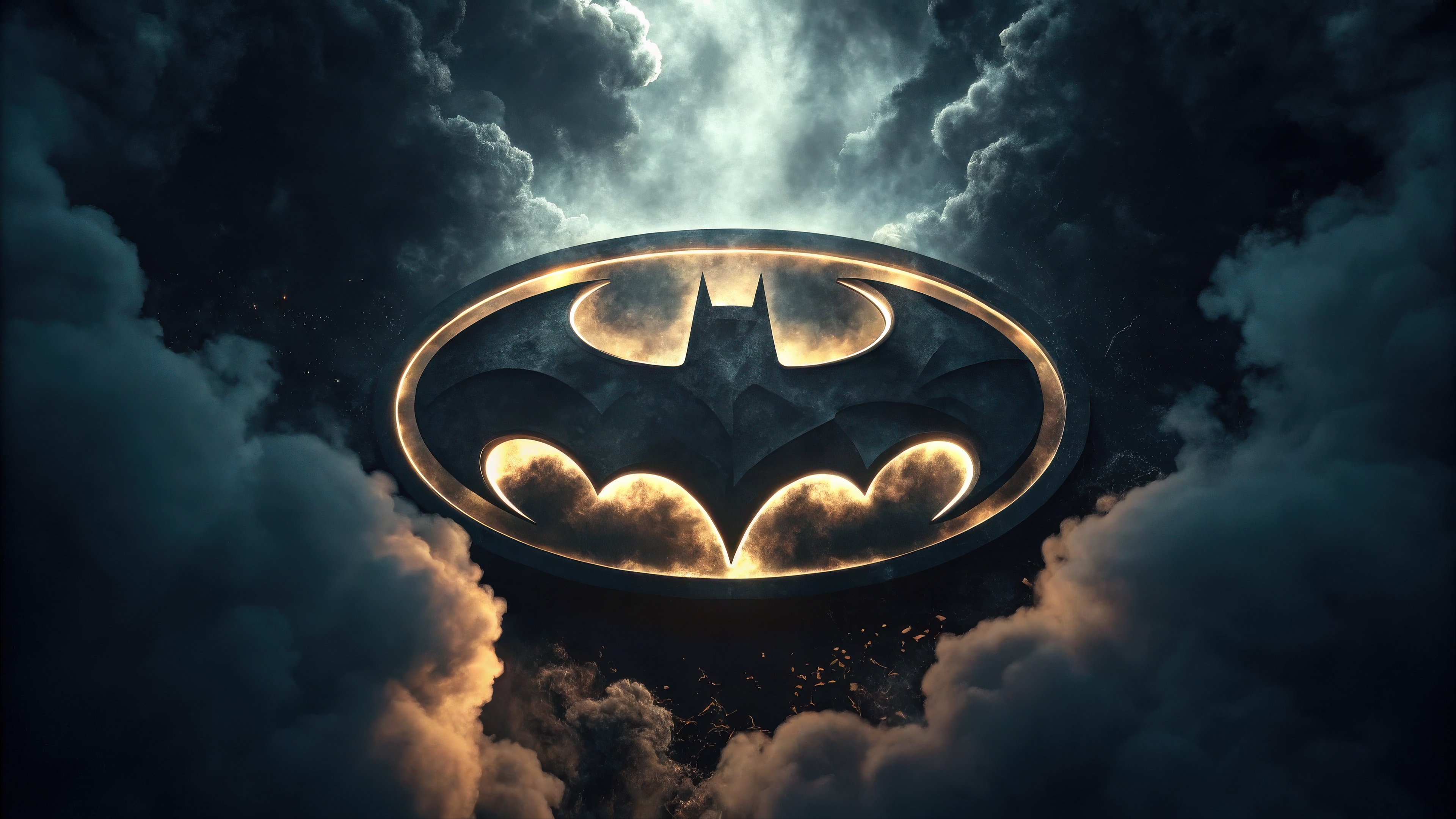 The Batman Logo in Clouds HD Wallpaper