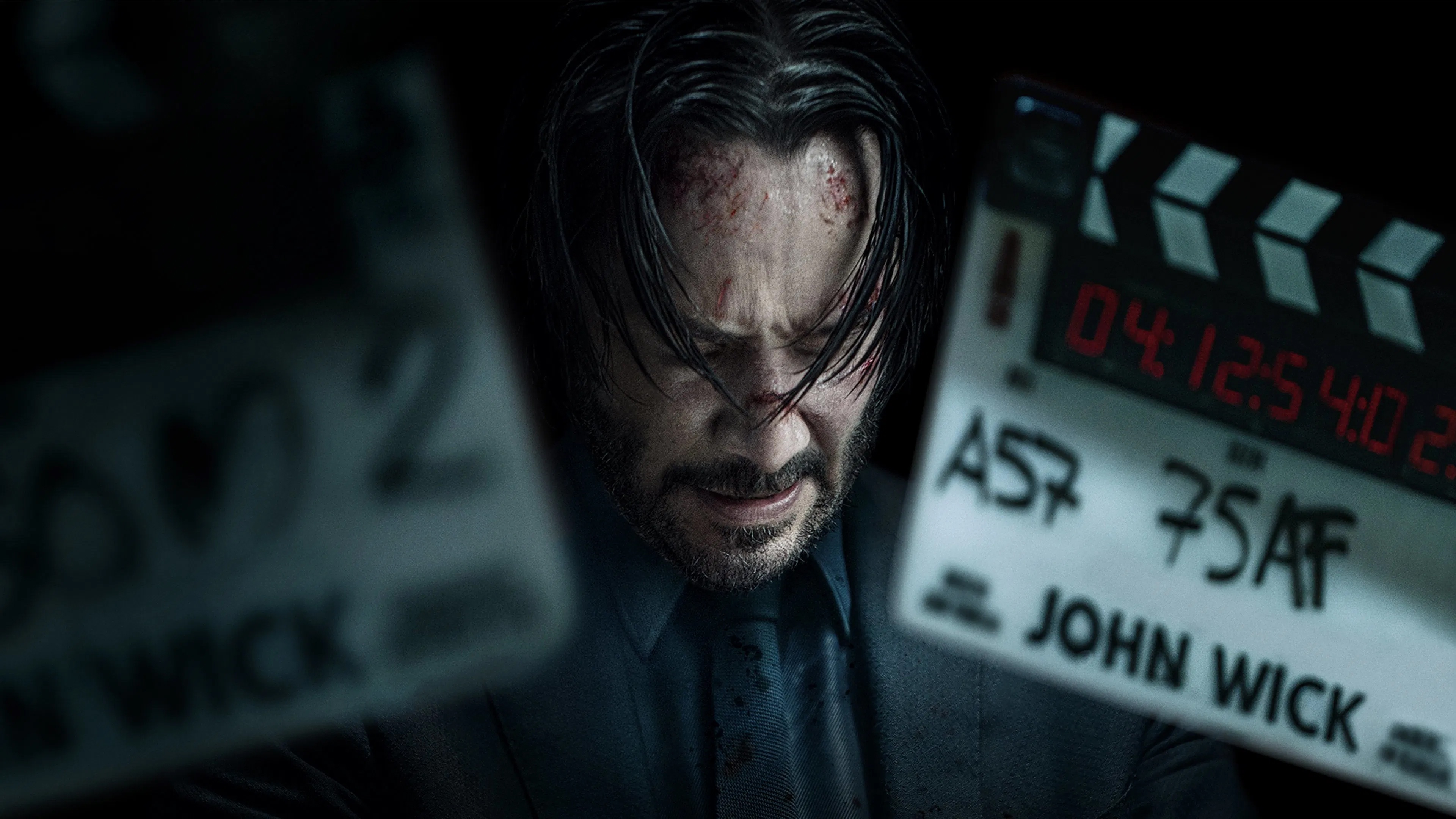 John Wick Movie Clapperboard with Keanu Reeves HD Wallpaper
