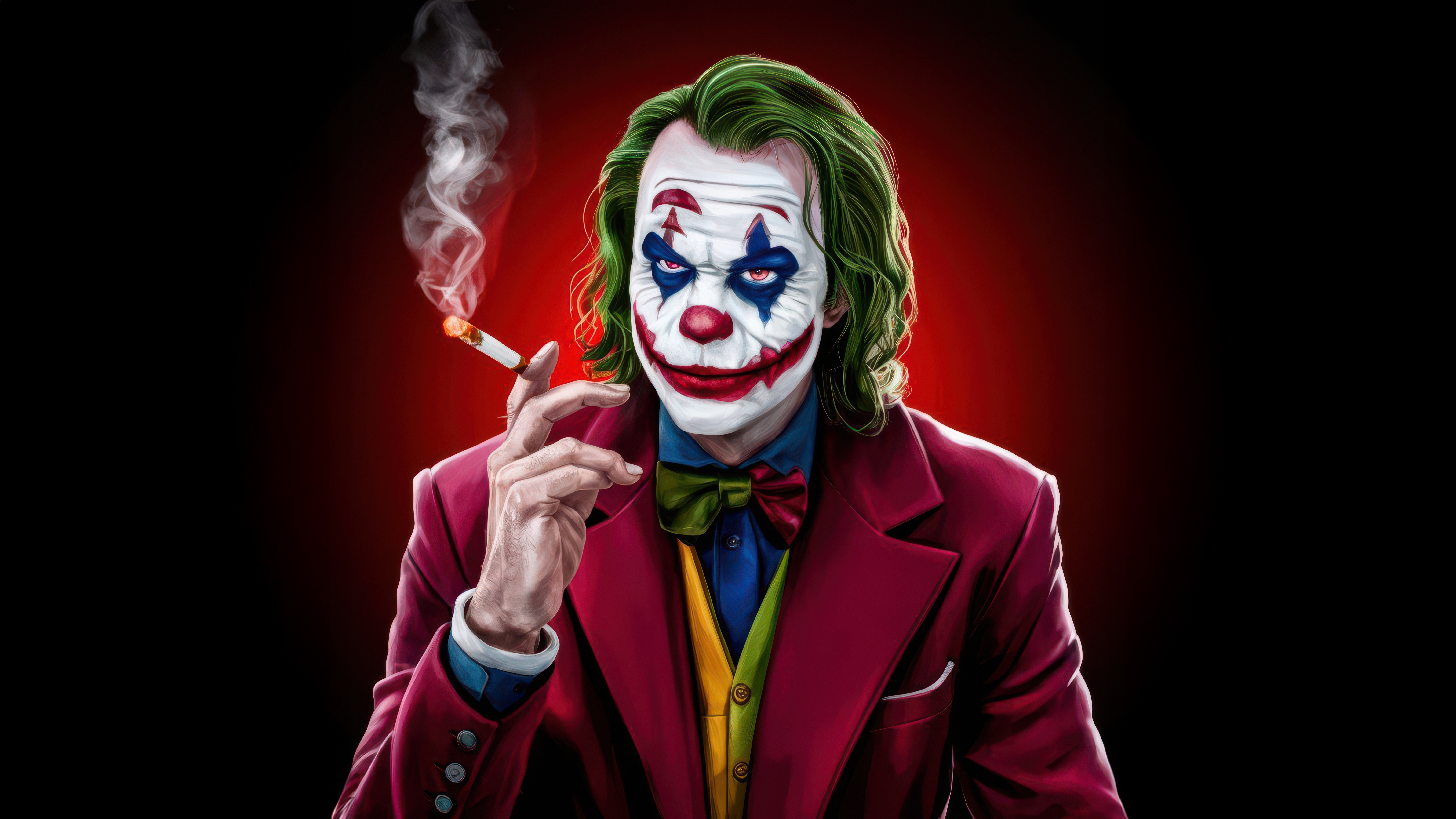The Joker Smoking a Cigarette HD Wallpaper
