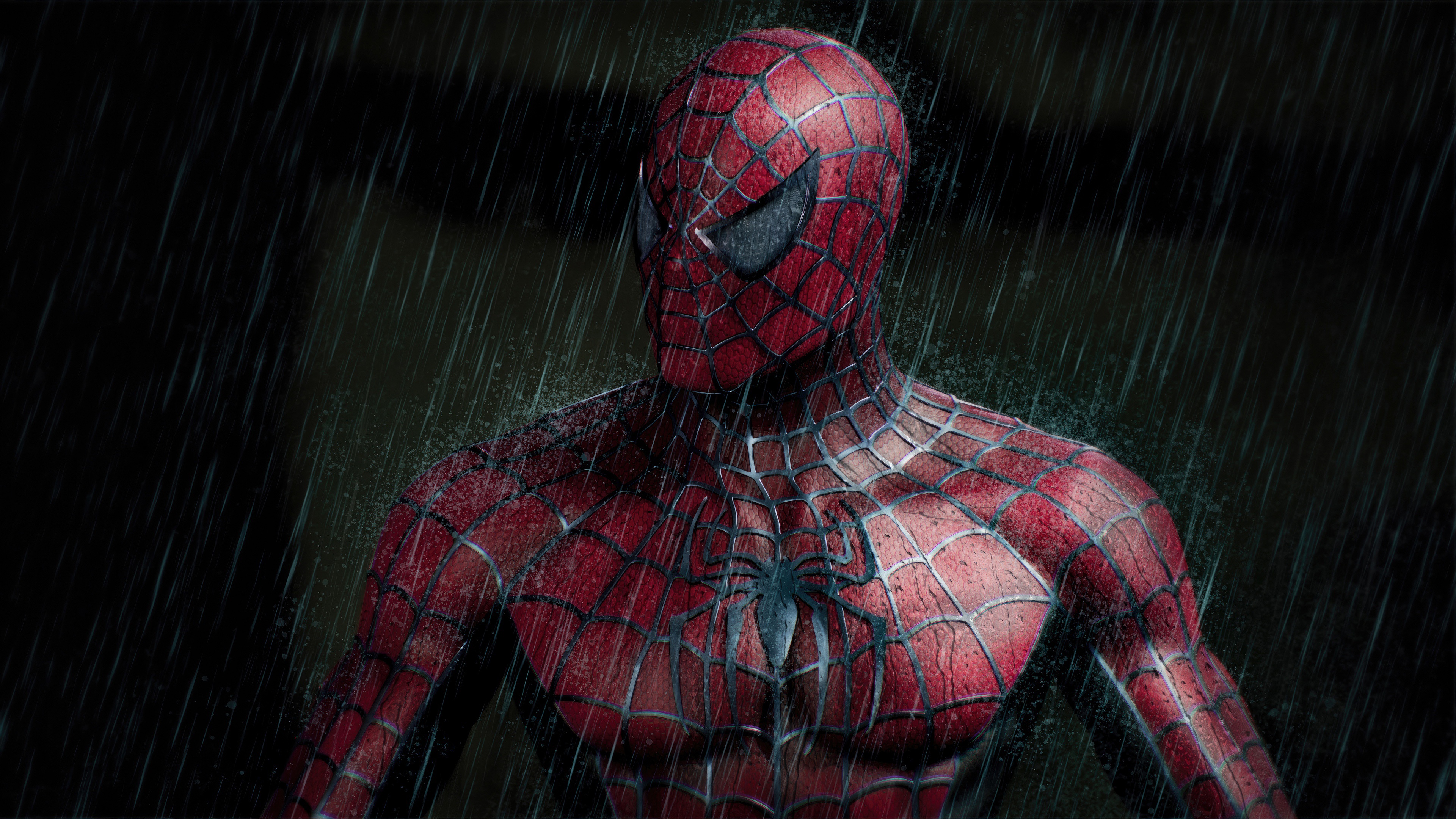 Spider-Man in the Rain HD Wallpaper