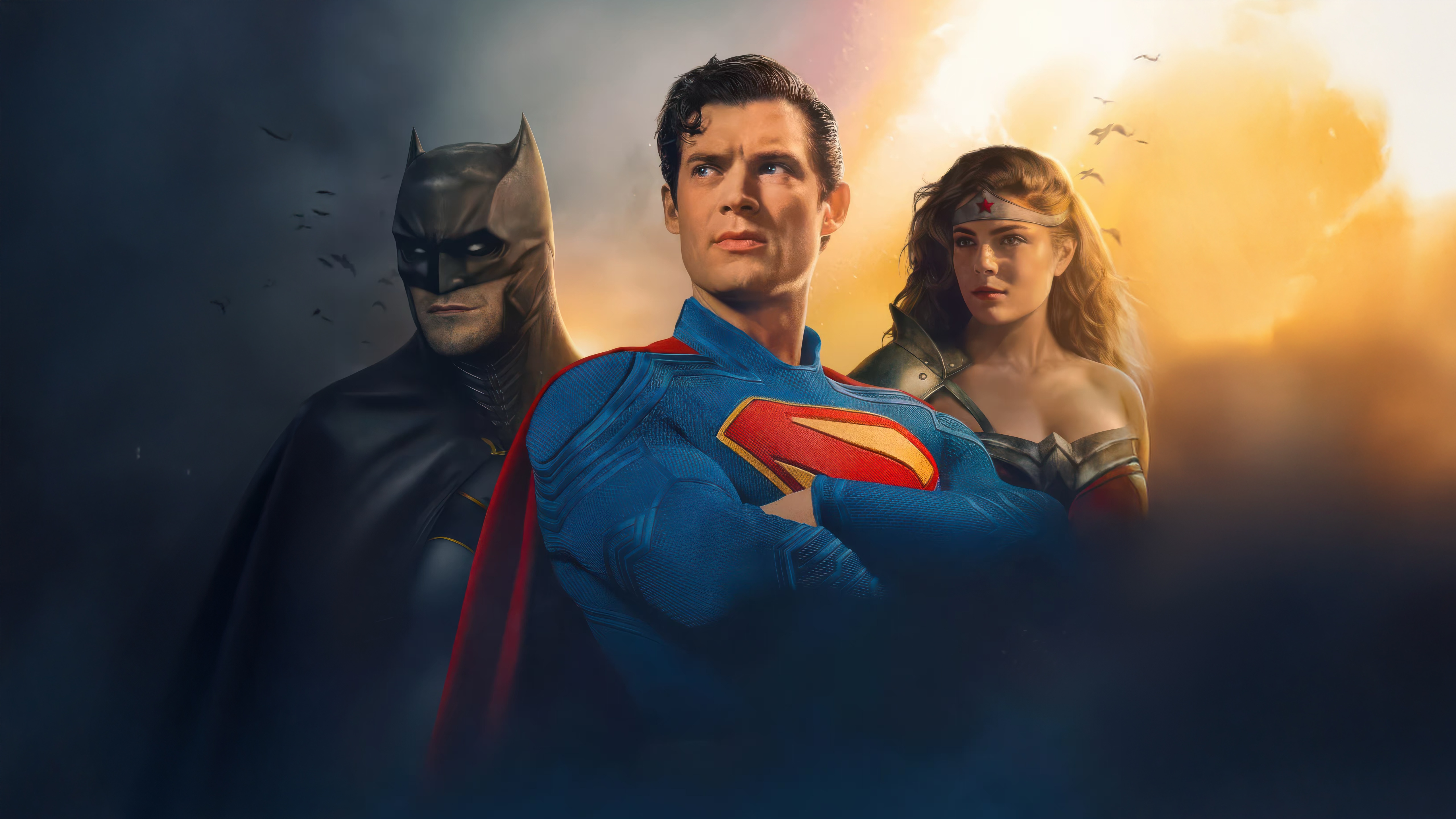 Superman, Batman, and Wonder Woman HD Wallpaper